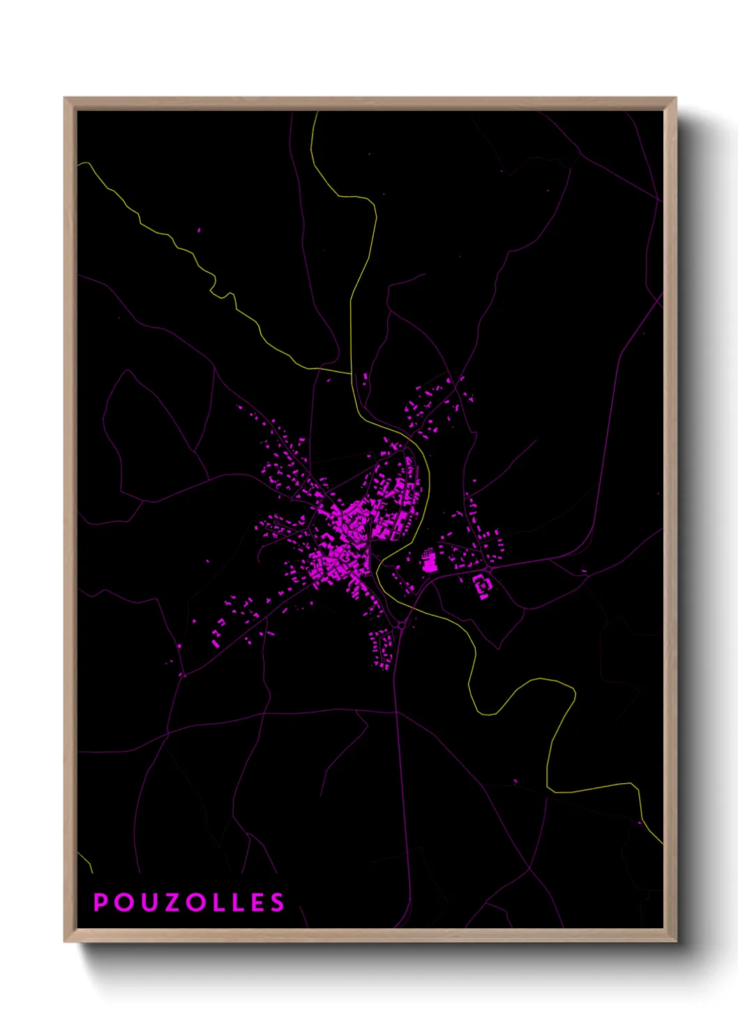 Une affiche de carte sur Pouzolles
