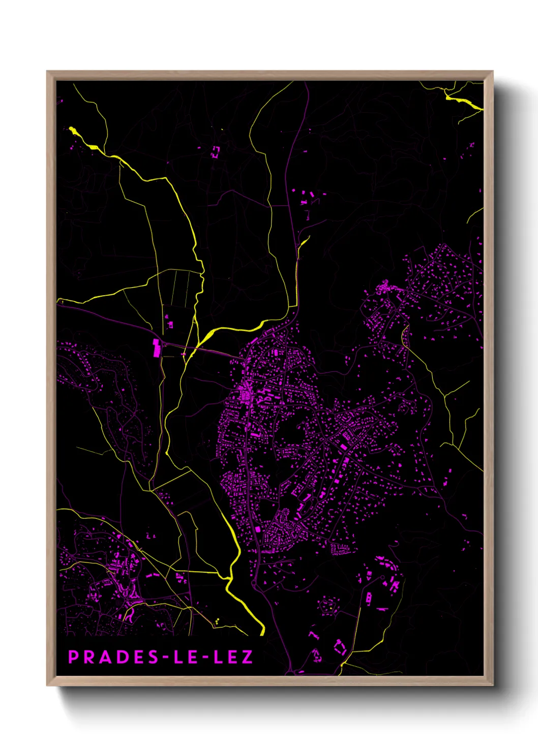 Une affiche de carte sur Prades-le-Lez