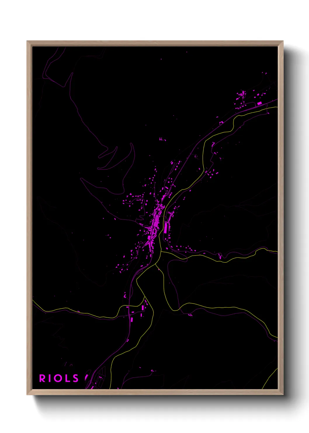 Une affiche de carte sur Riols