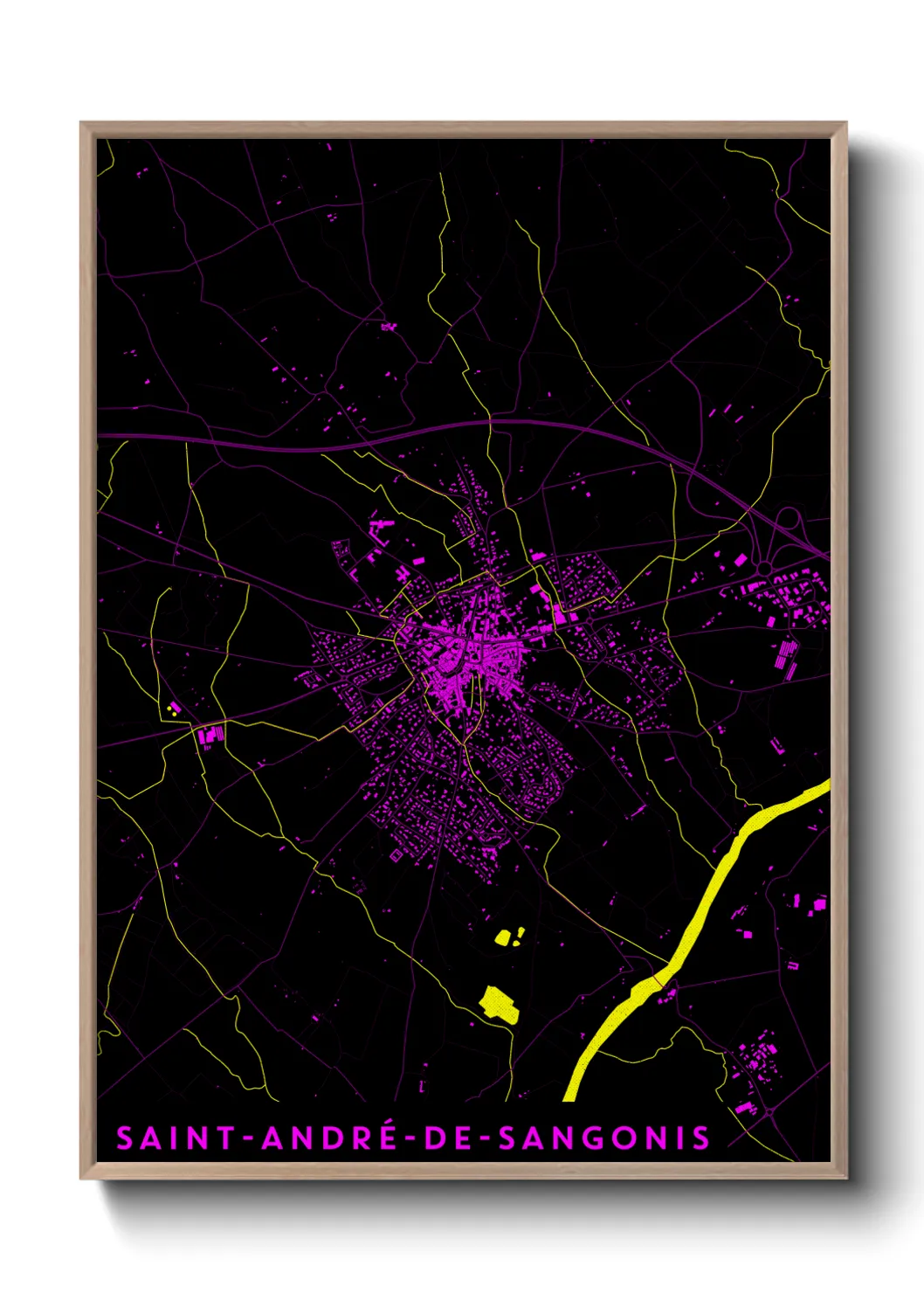 Une affiche de carte sur Saint-André-de-Sangonis