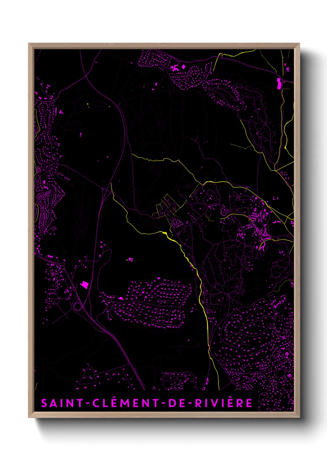 Une affiche de carte sur Saint-Clément-de-Rivière