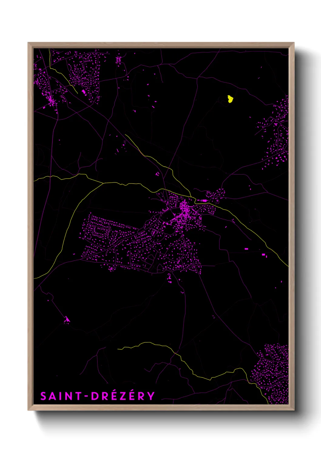 Une affiche de carte sur Saint-Drézéry