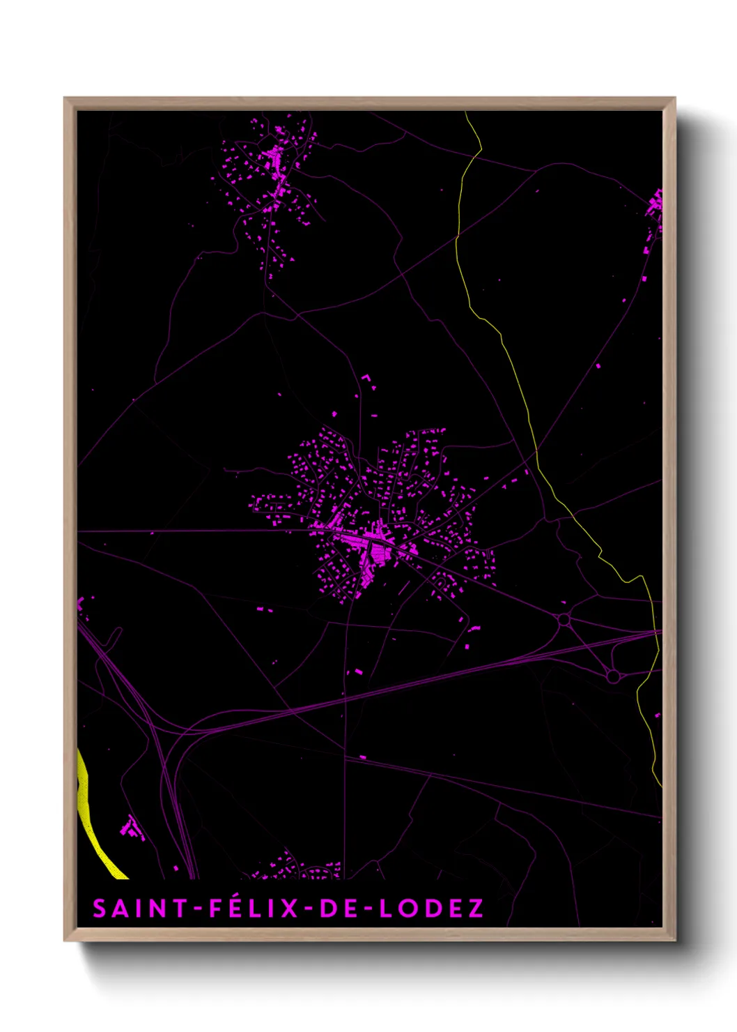 Une affiche de carte sur Saint-Félix-de-Lodez