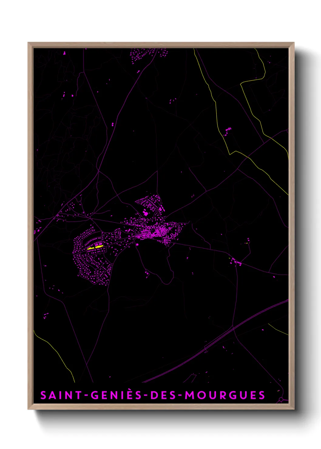 Une affiche de carte sur Saint-Geniès-des-Mourgues
