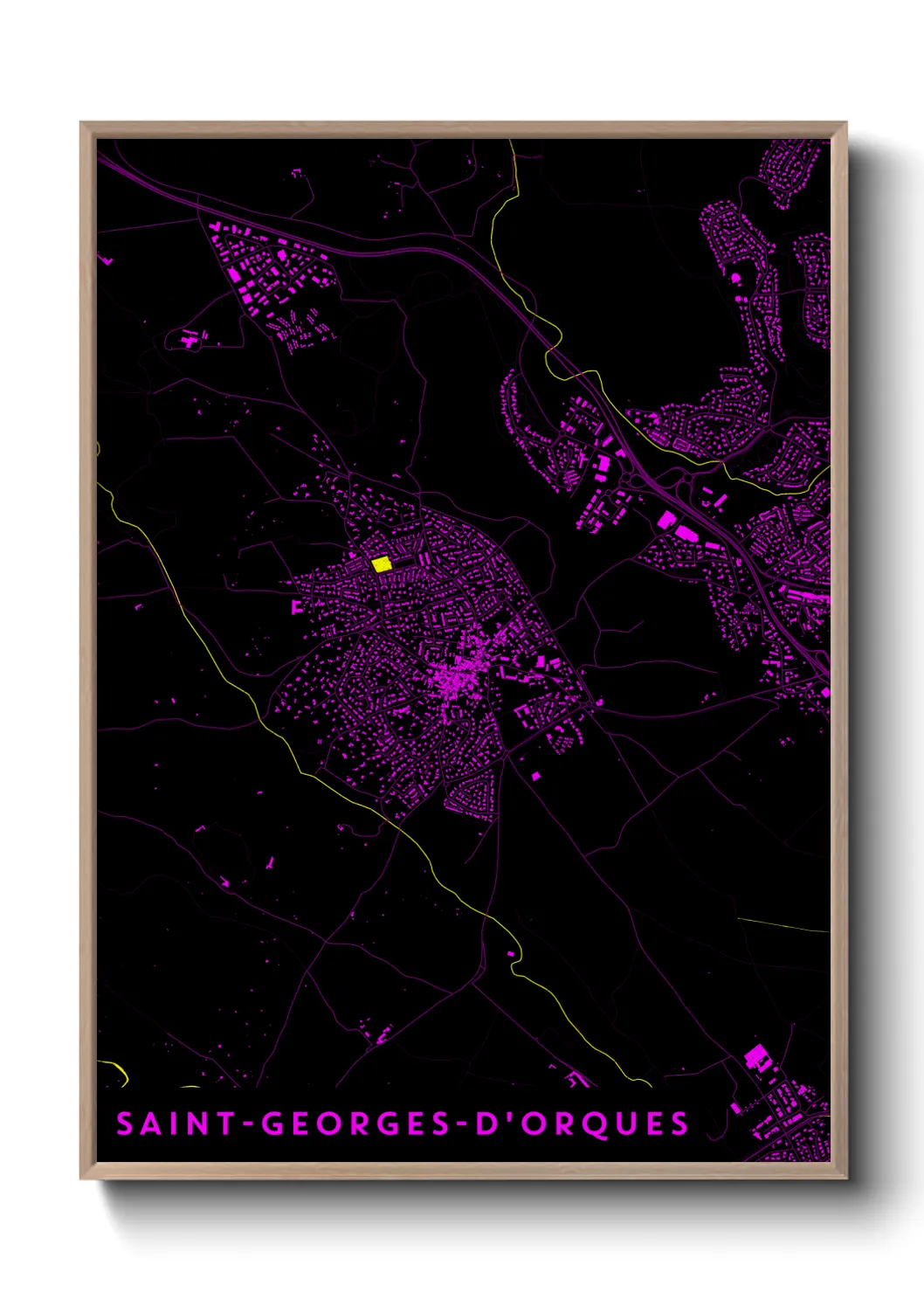 Une affiche de carte sur Saint-Georges-d'Orques