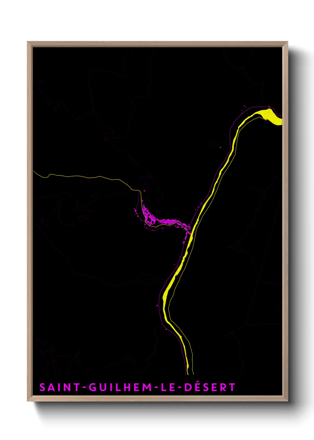 Une affiche de carte sur Saint-Guilhem-le-Désert