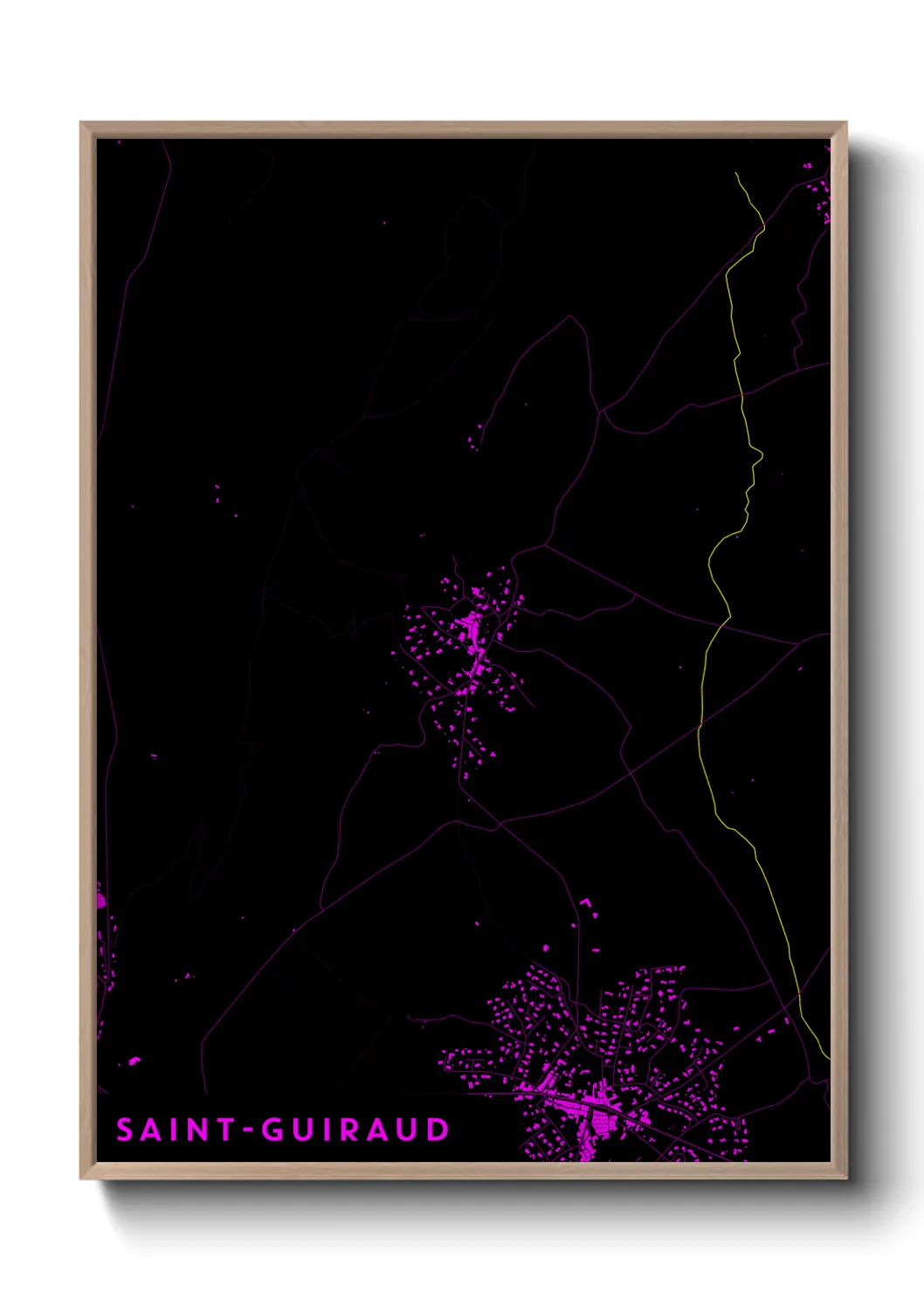 Une affiche de carte sur Saint-Guiraud