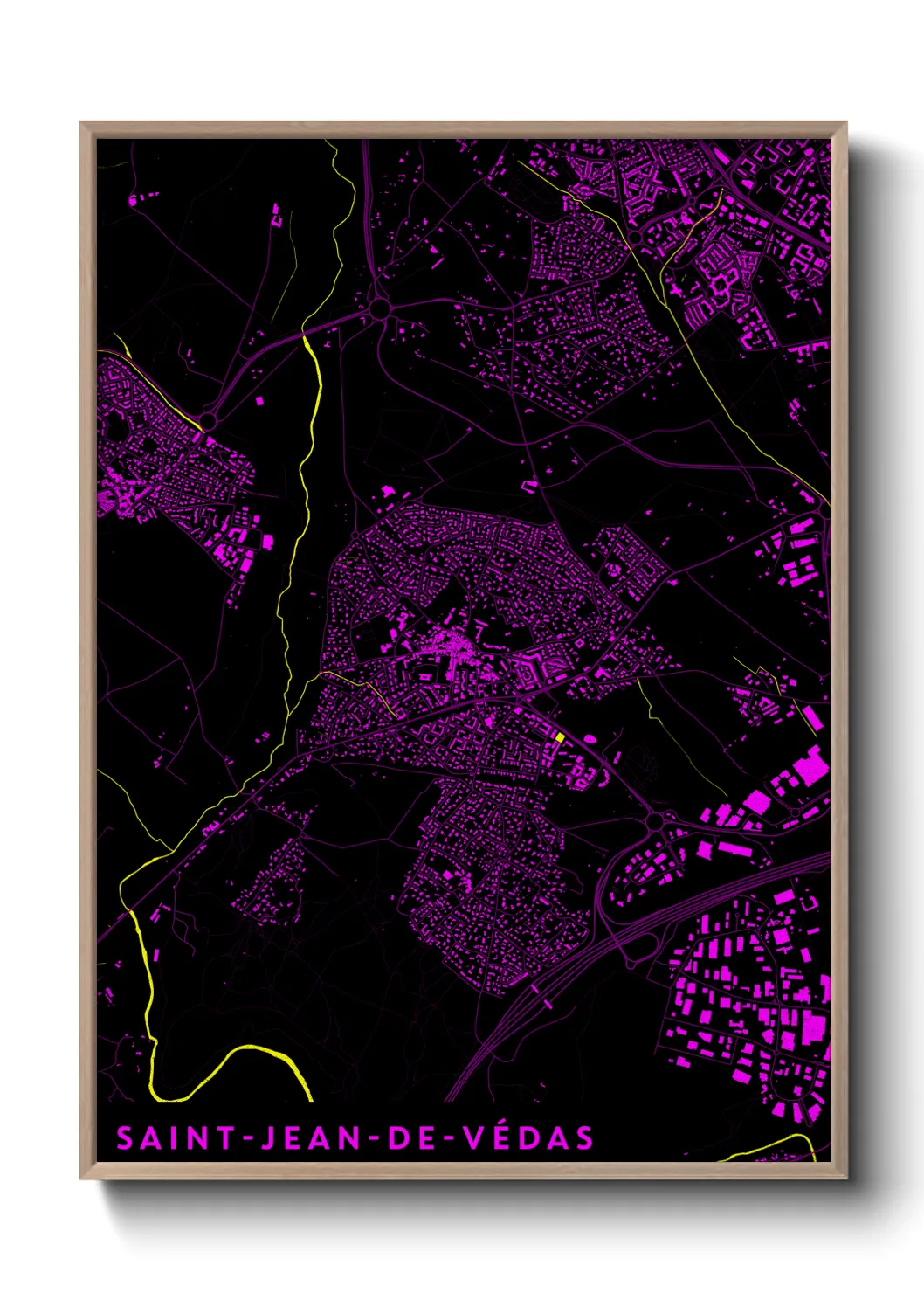 Une affiche de carte sur Saint-Jean-de-Védas