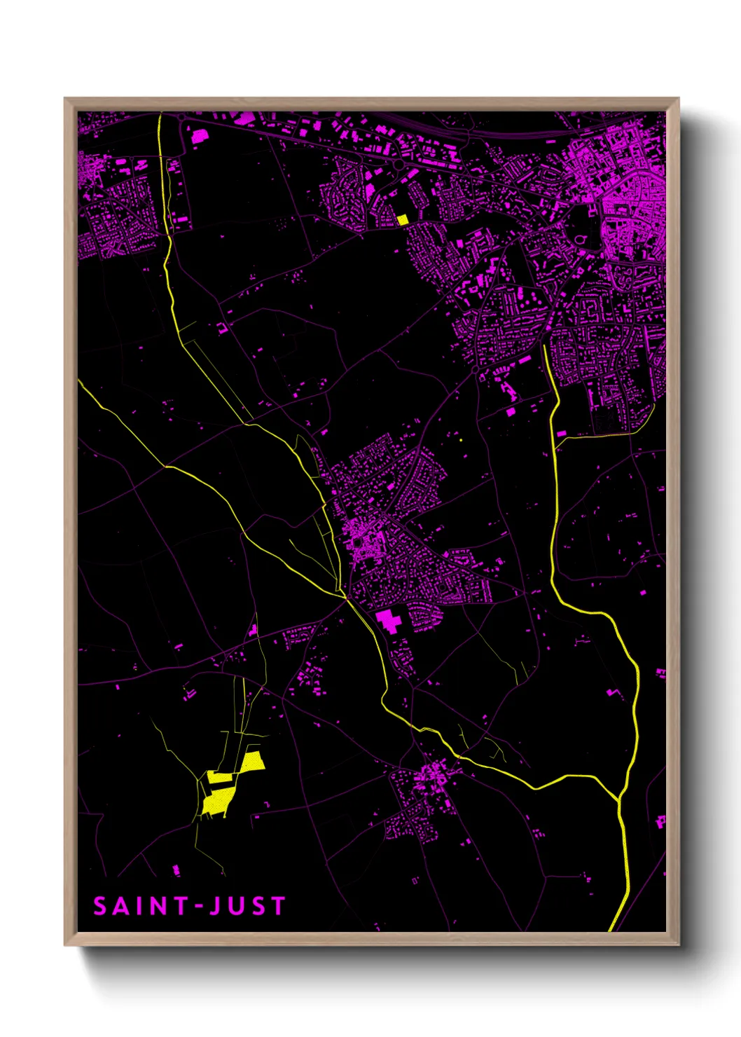 Une affiche de carte sur Saint-Just