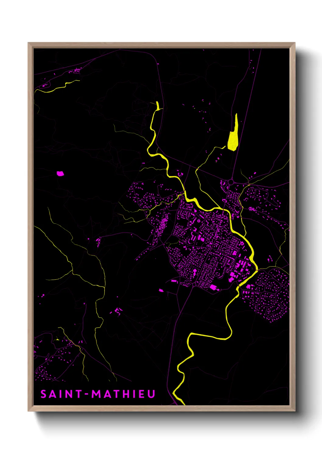 Une affiche de carte sur Saint-Mathieu