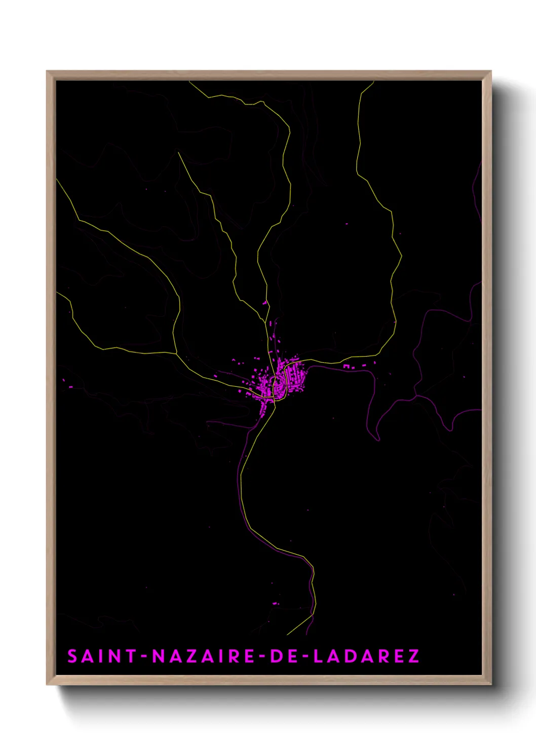 Une affiche de carte sur Saint-Nazaire-de-Ladarez