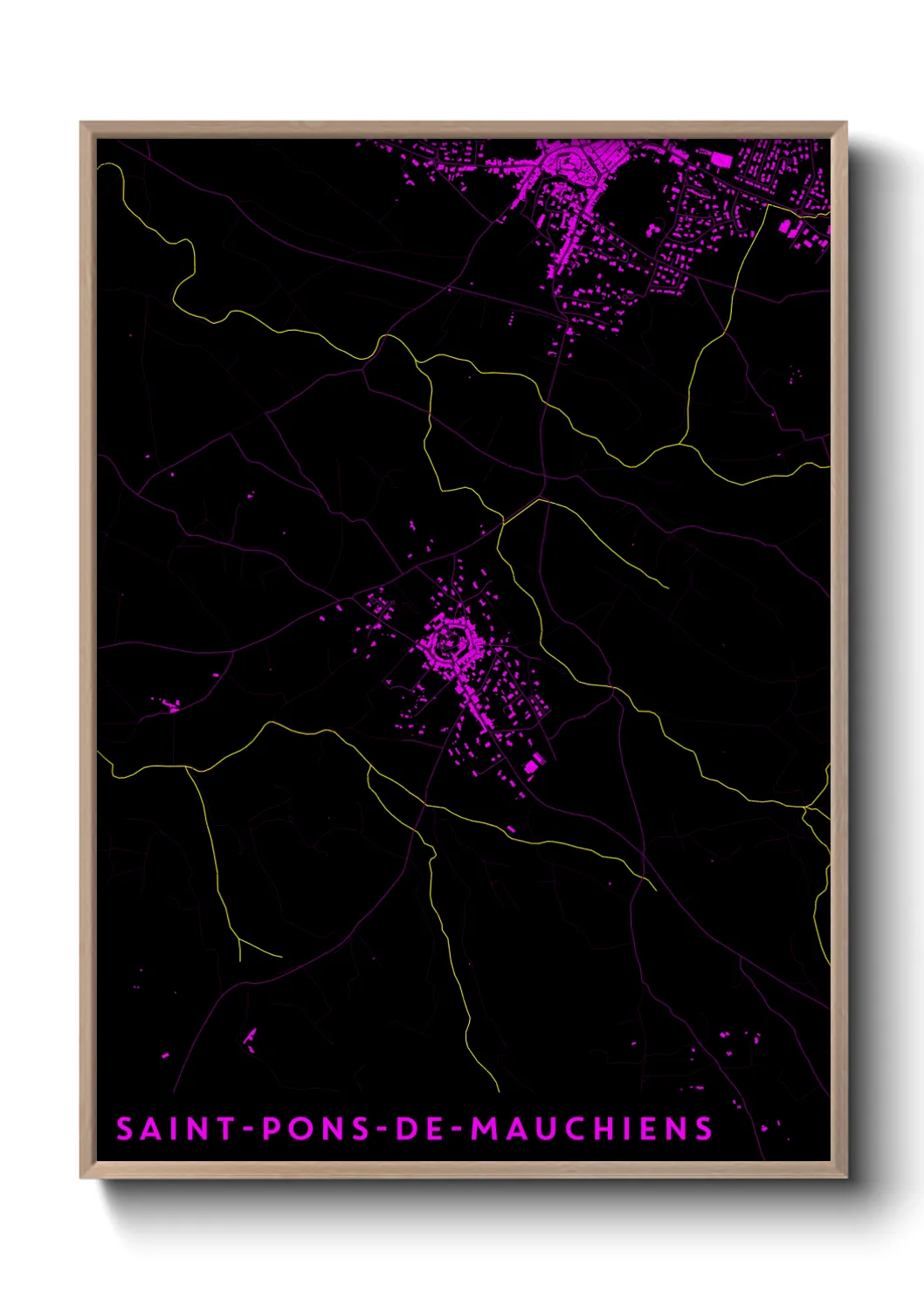 Une affiche de carte sur Saint-Pons-de-Mauchiens