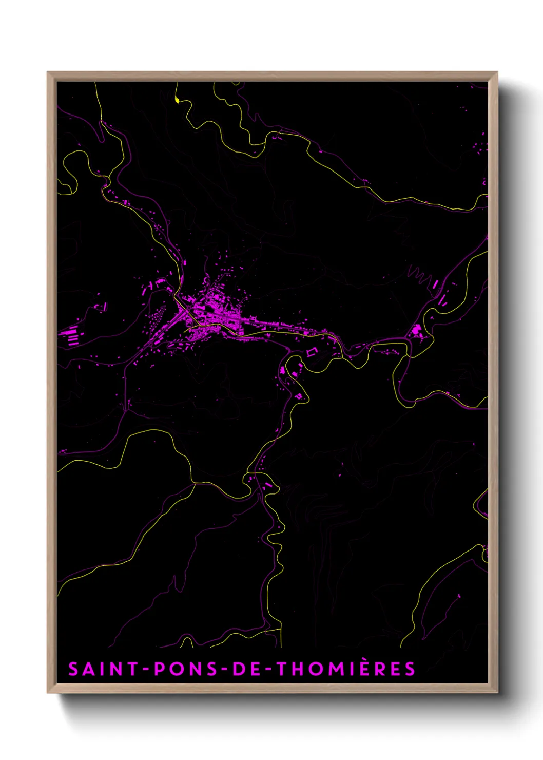Une affiche de carte sur Saint-Pons-de-Thomières