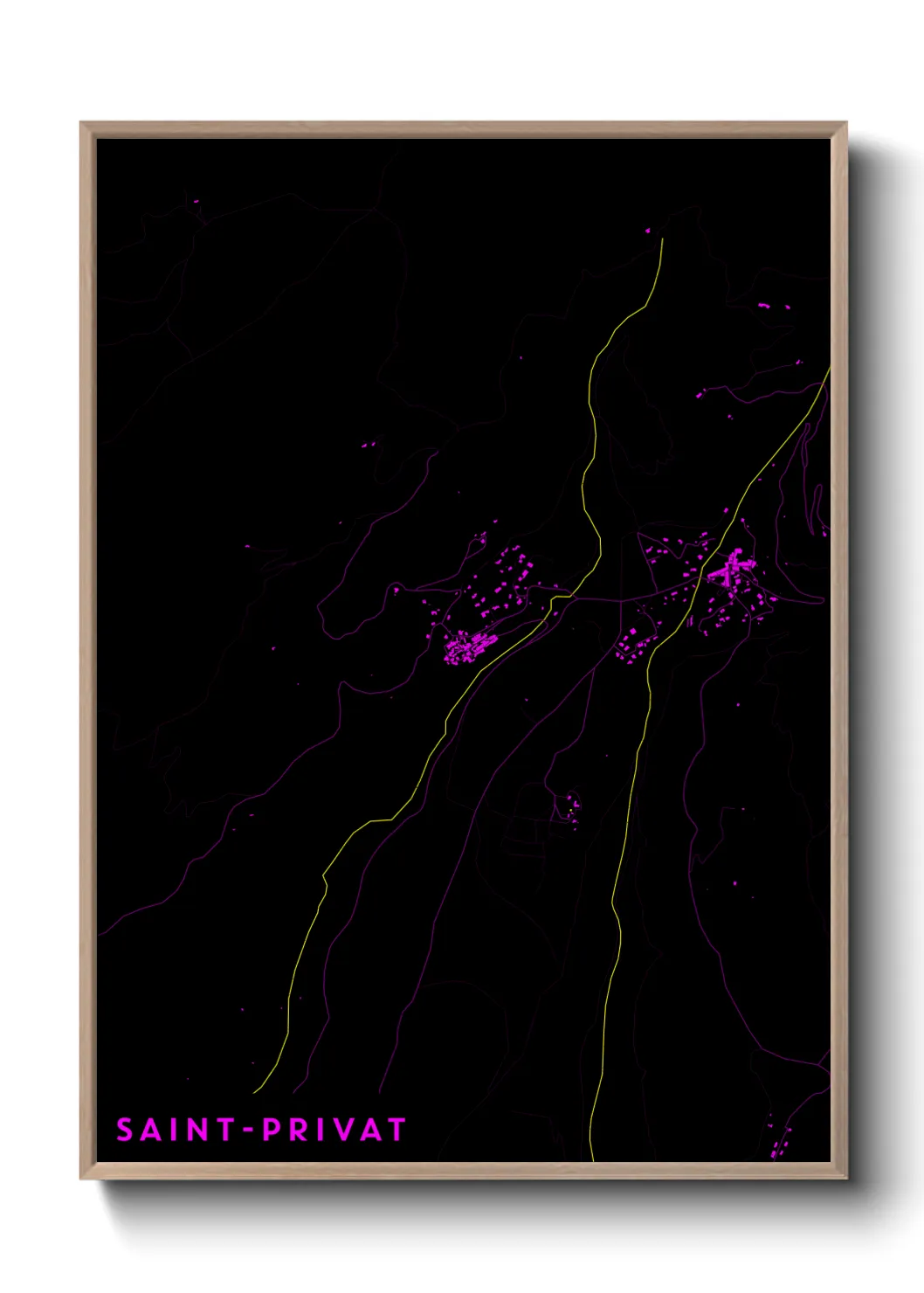 Une affiche de carte sur Saint-Privat