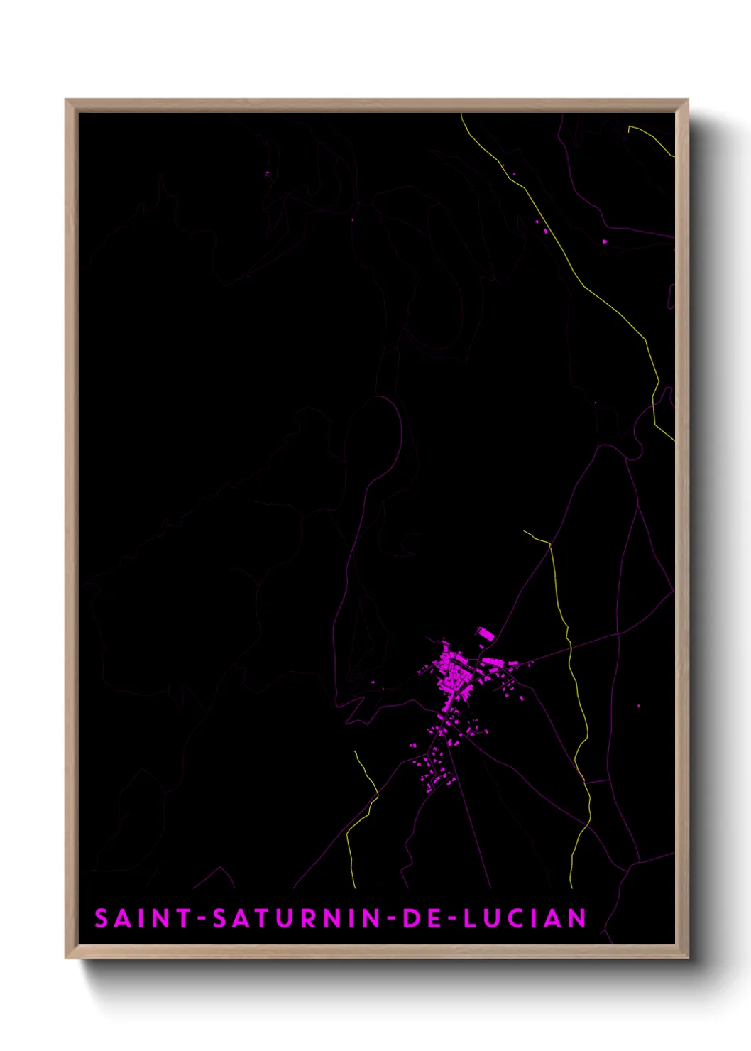 Une affiche de carte sur Saint-Saturnin-de-Lucian
