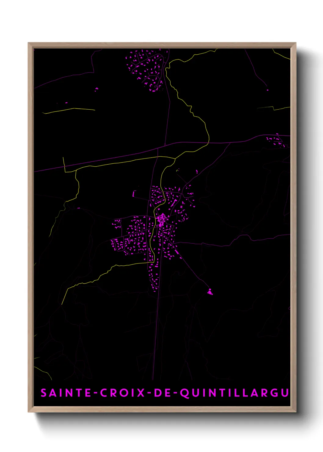 Une affiche de carte sur Sainte-Croix-de-Quintillargues