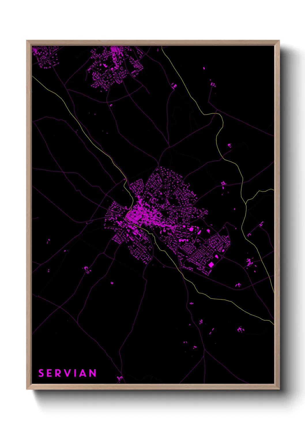Une affiche de carte sur Servian