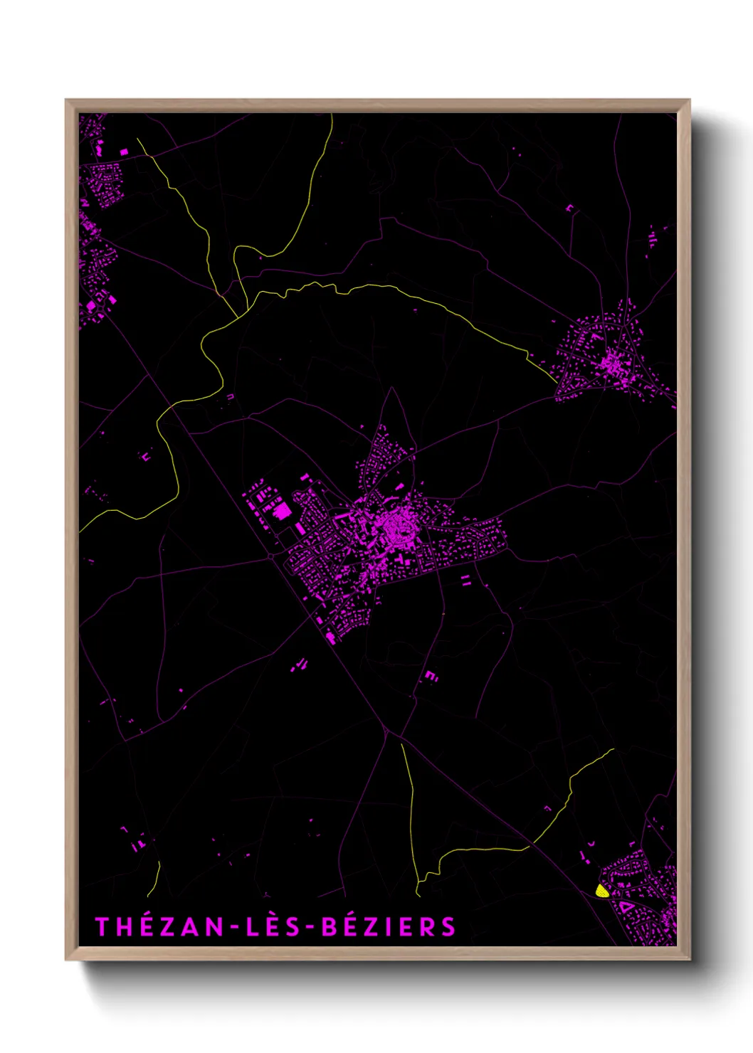 Une affiche de carte sur Thézan-lès-Béziers