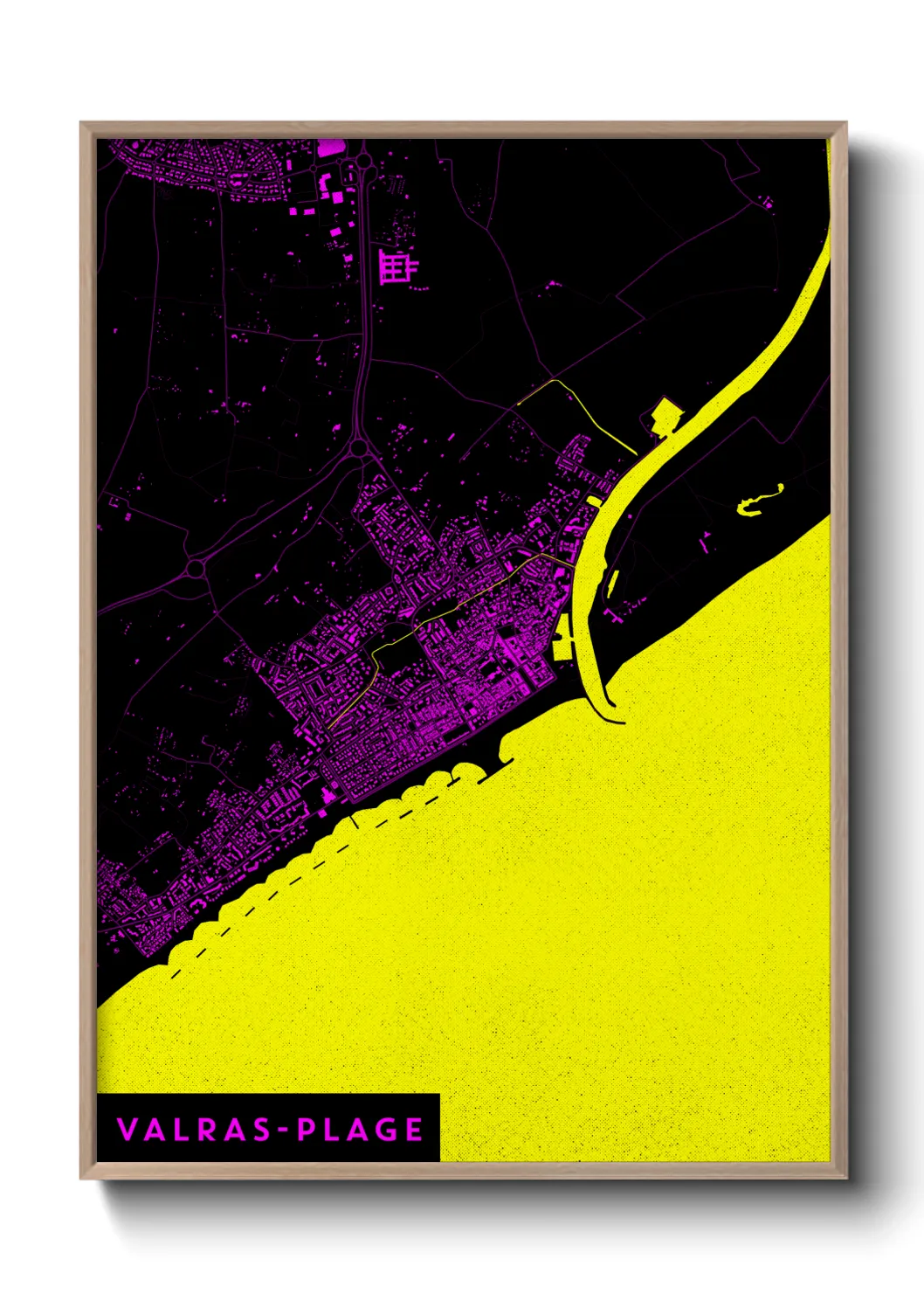 Une affiche de carte sur Valras-Plage