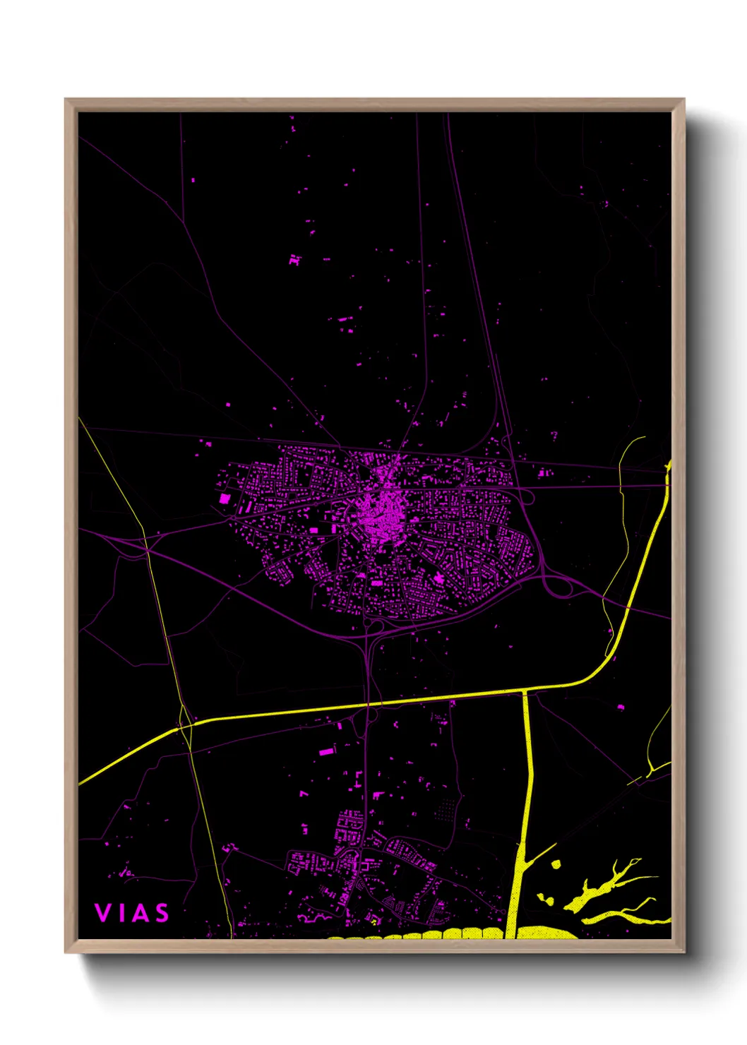 Une affiche de carte sur Vias