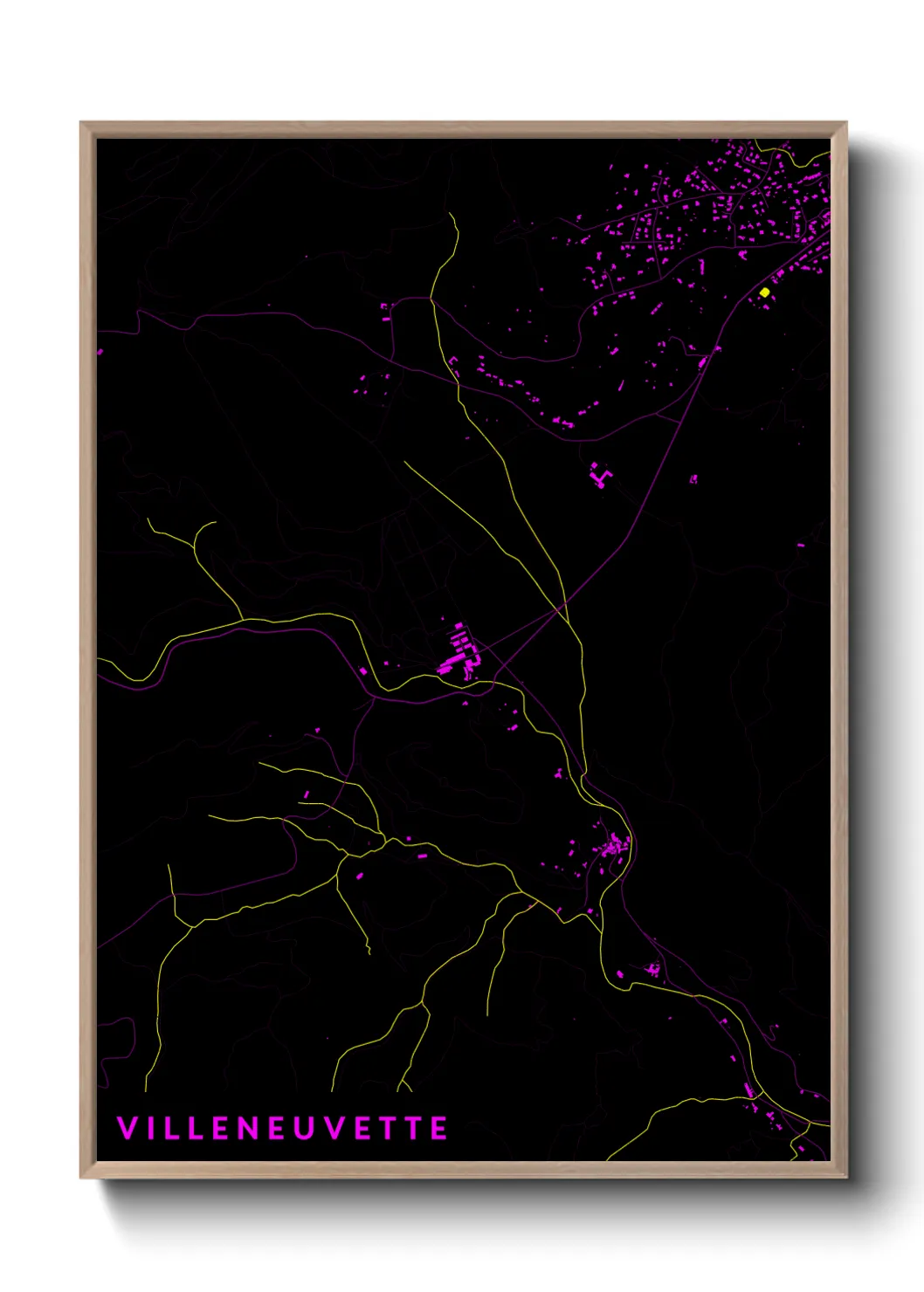 Une affiche de carte sur Villeneuvette