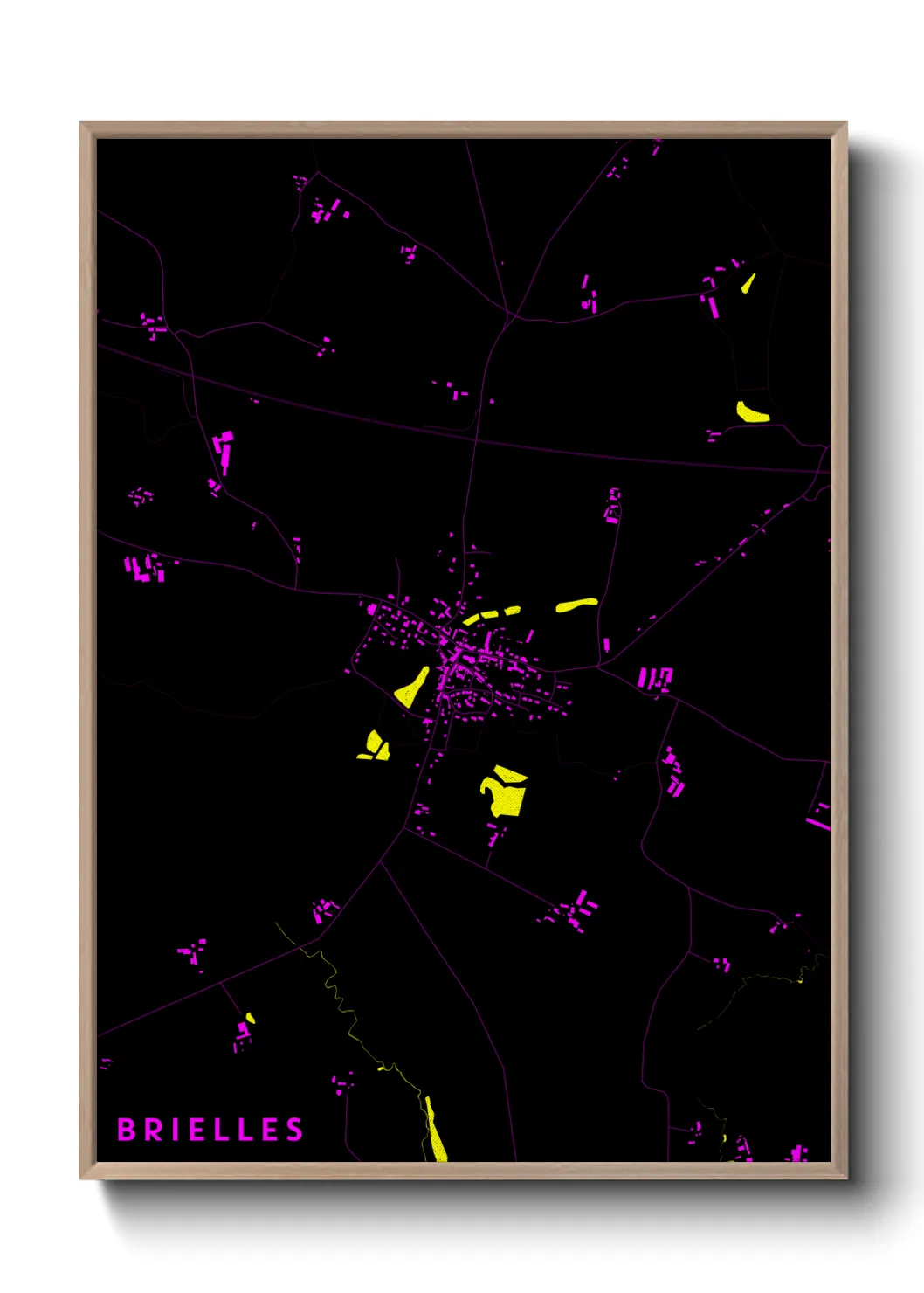 Une affiche de carte sur Brielles