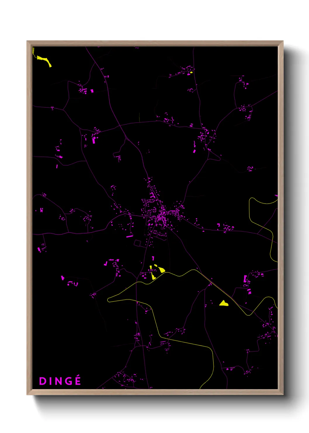 Une affiche de carte sur Dingé