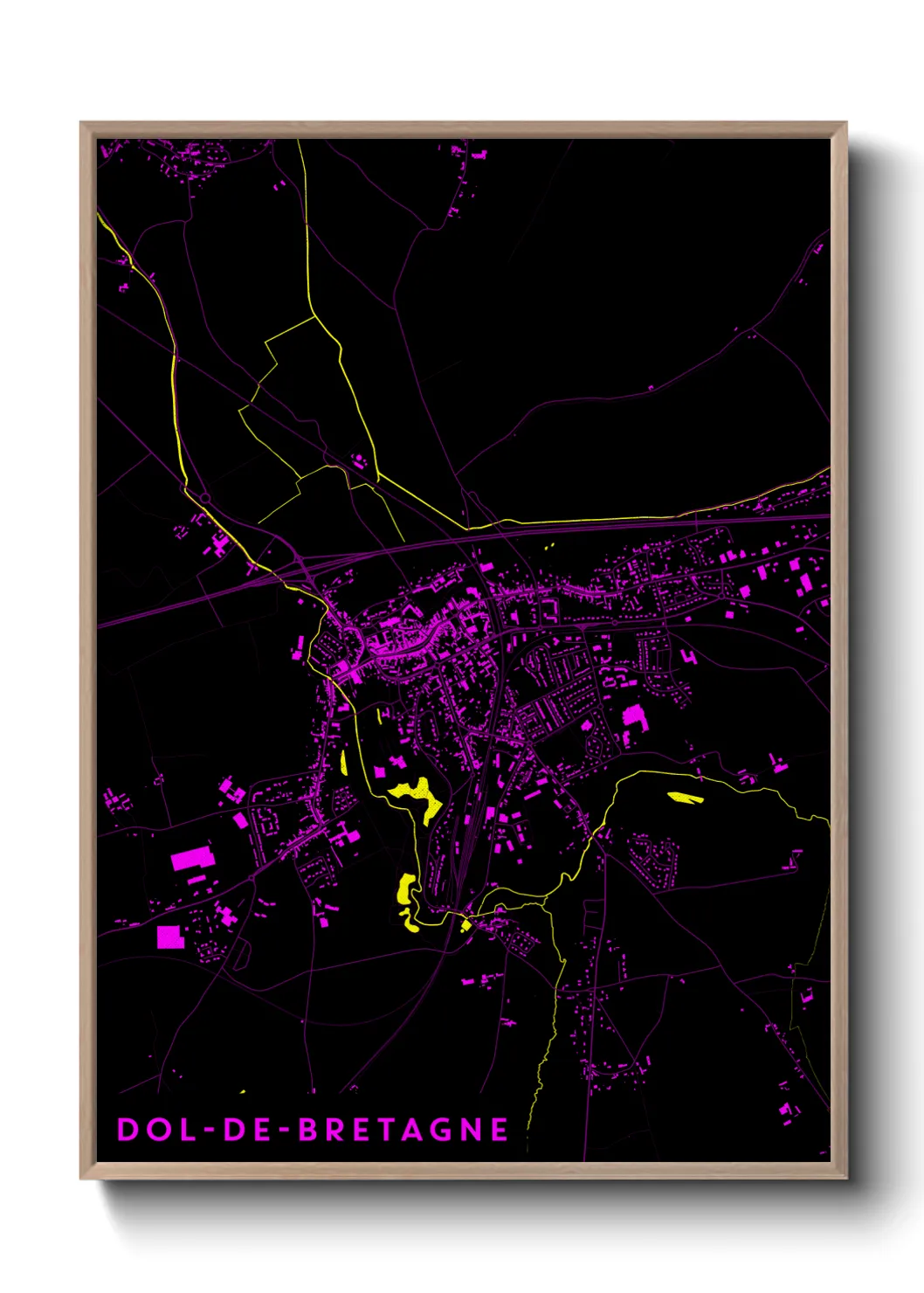 Une affiche de carte sur Dol-de-Bretagne