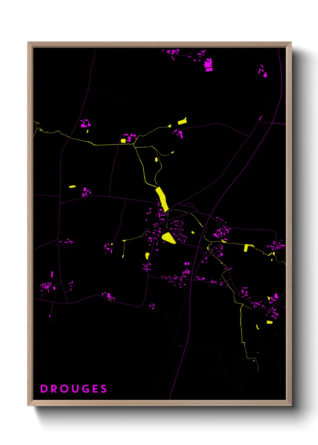 Une affiche de carte sur Drouges