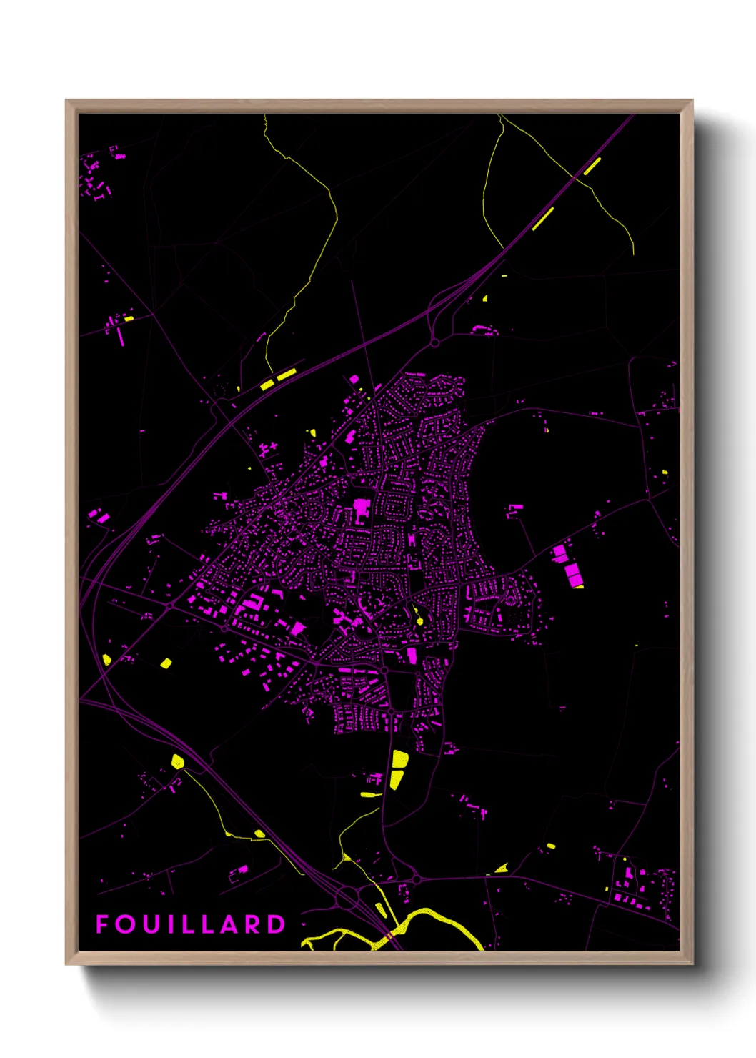 Une affiche de carte sur Fouillard