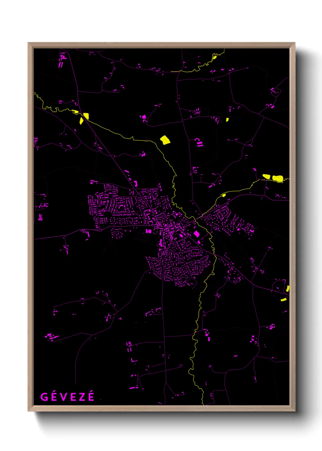 Une affiche de carte sur Gévezé