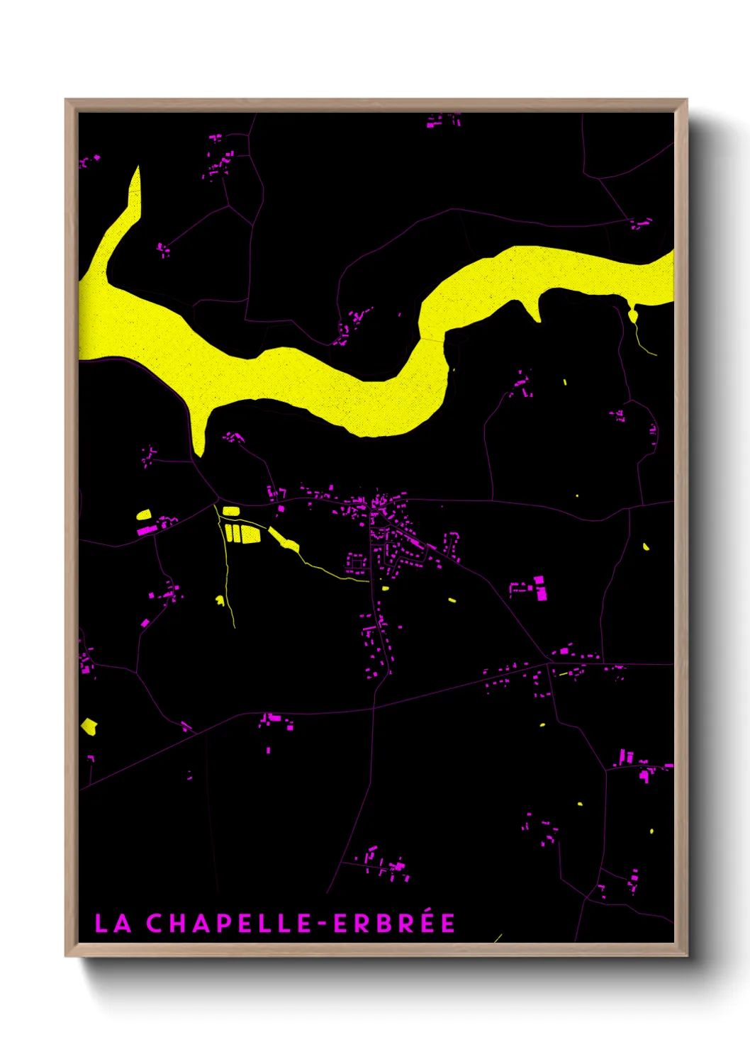 Une affiche de carte sur La Chapelle-Erbrée