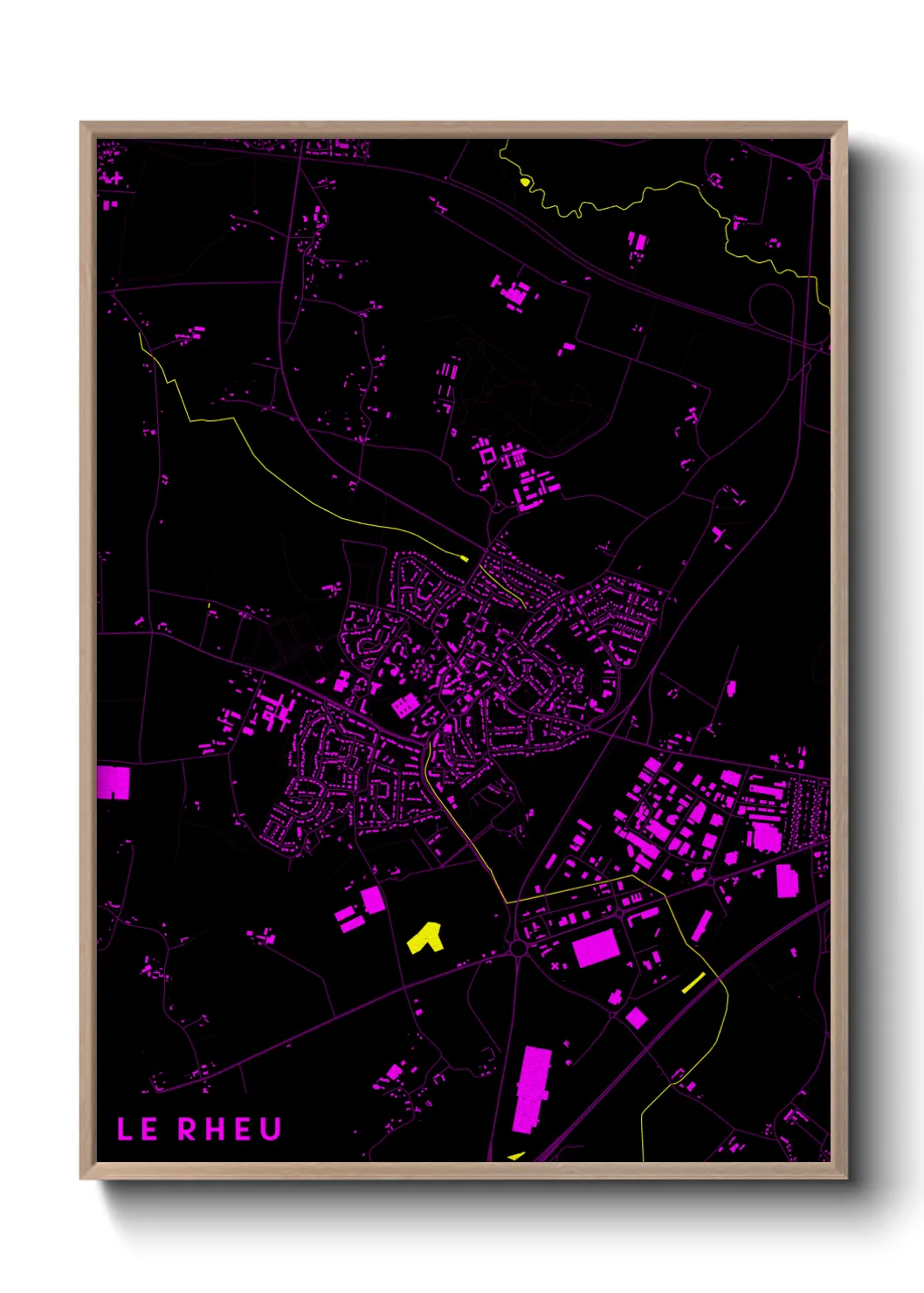 Une affiche de carte sur Le Rheu