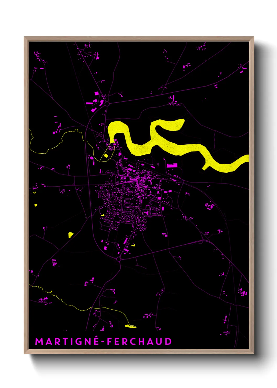 Une affiche de carte sur Martigné-Ferchaud