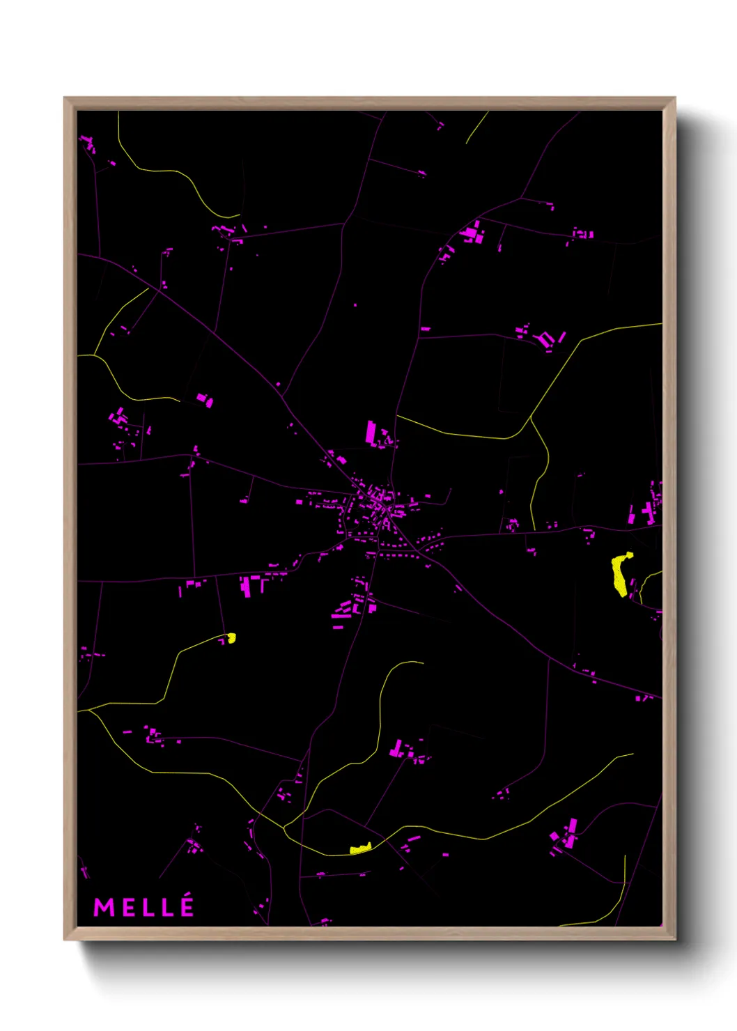 Une affiche de carte sur Mellé