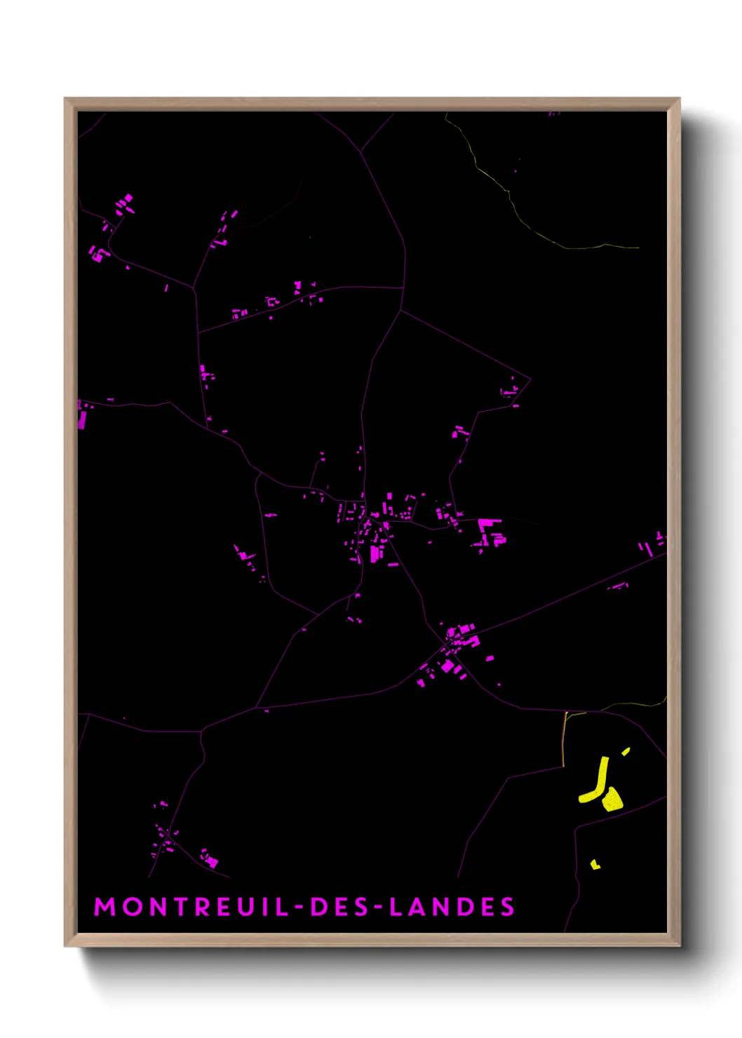 Une affiche de carte sur Montreuil-des-Landes