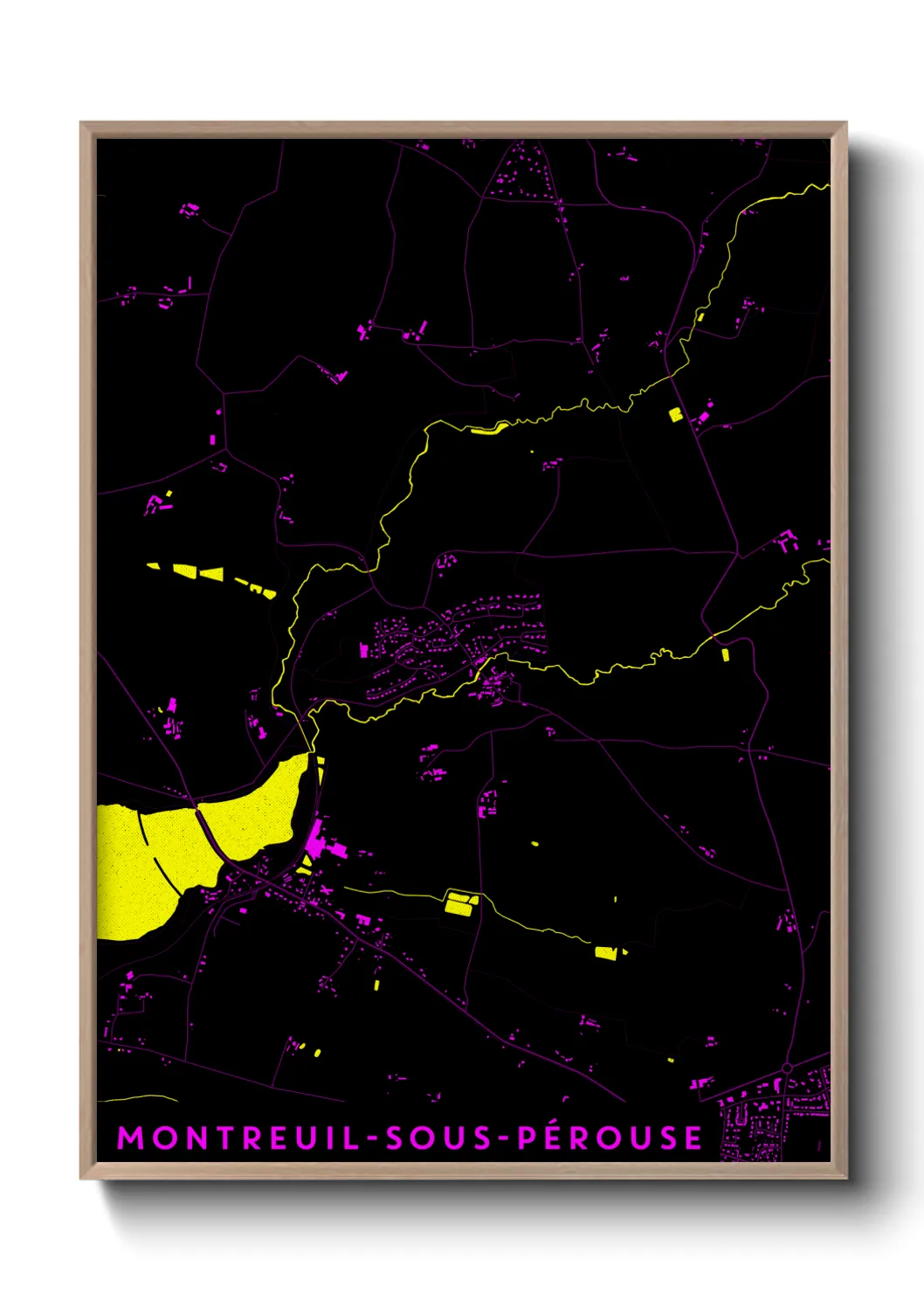 Une affiche de carte sur Montreuil-sous-Pérouse