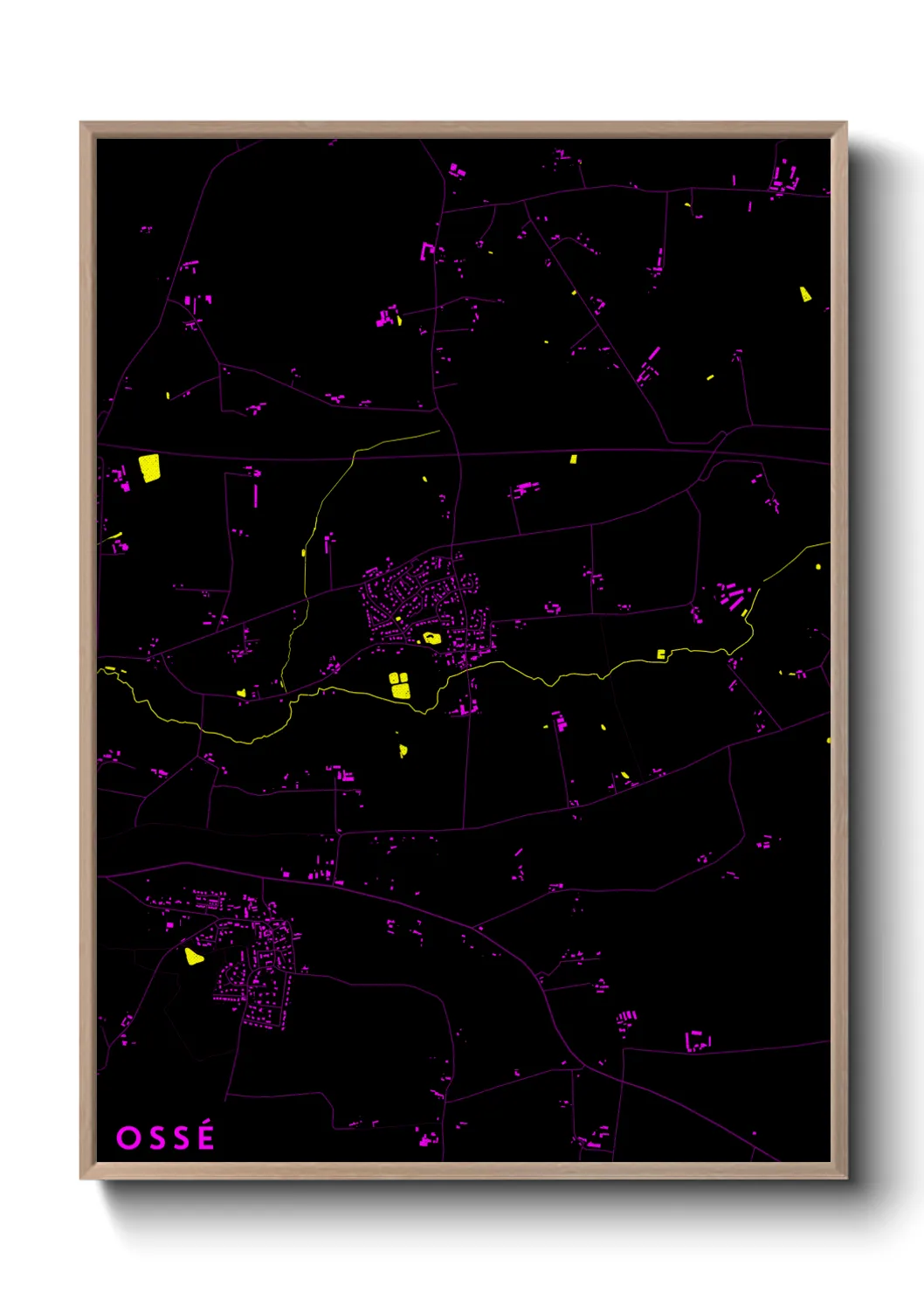Une affiche de carte sur Ossé