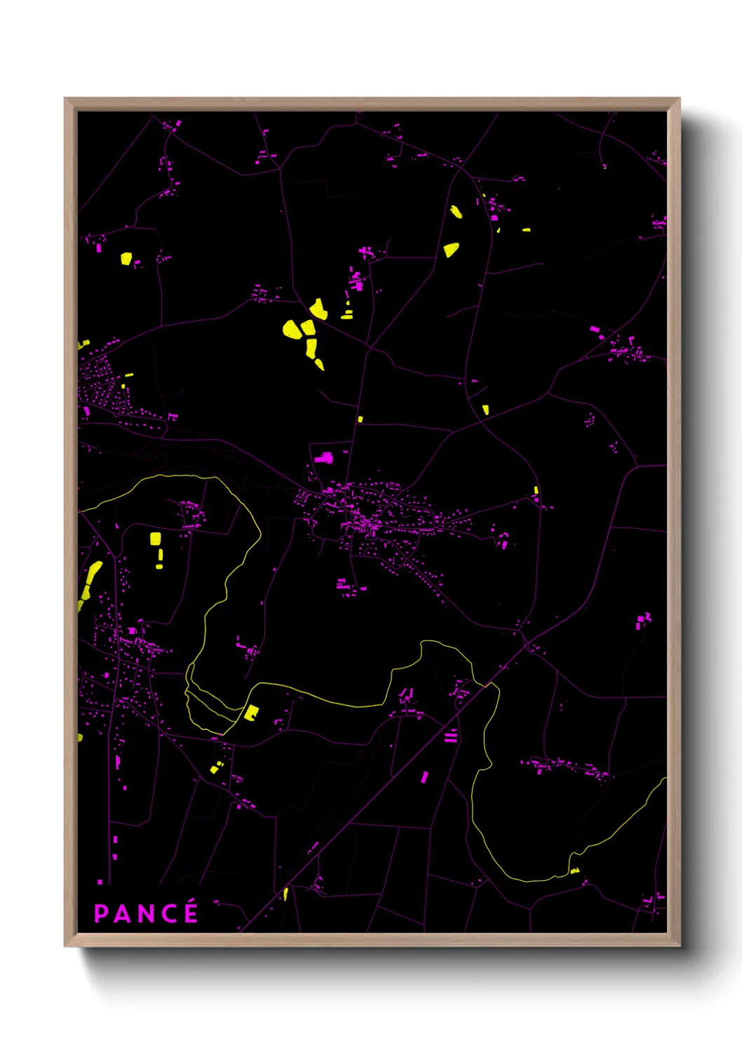 Une affiche de carte sur Pancé