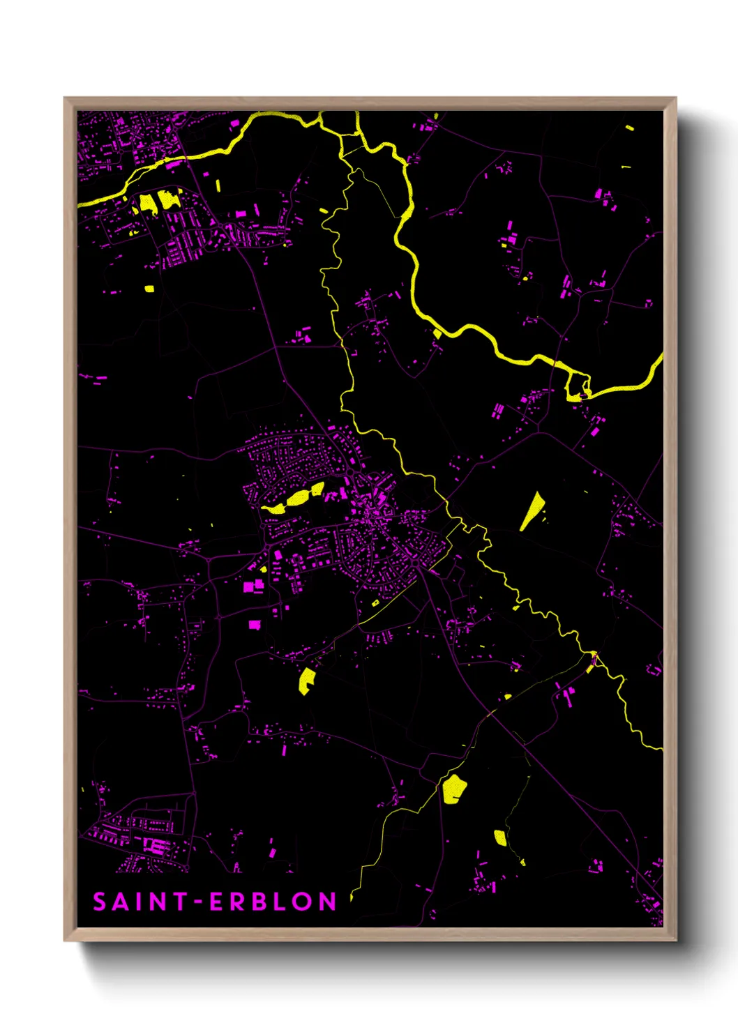Une affiche de carte sur Saint-Erblon