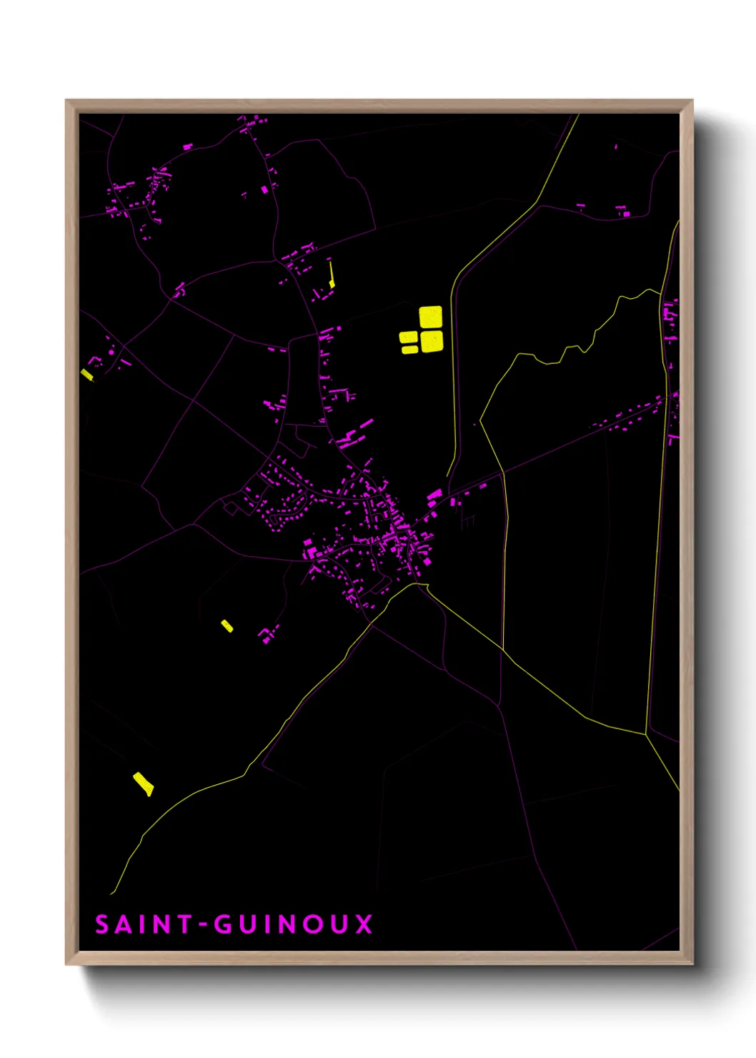 Une affiche de carte sur Saint-Guinoux