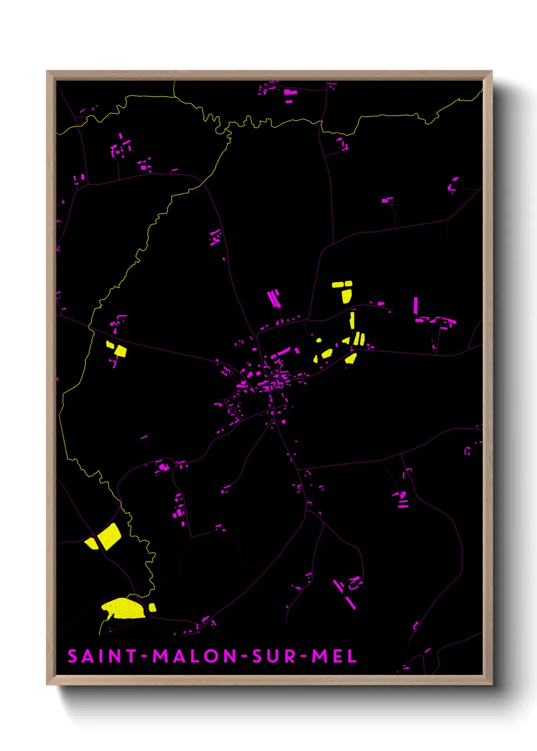 Une affiche de carte sur Saint-Malon-sur-Mel