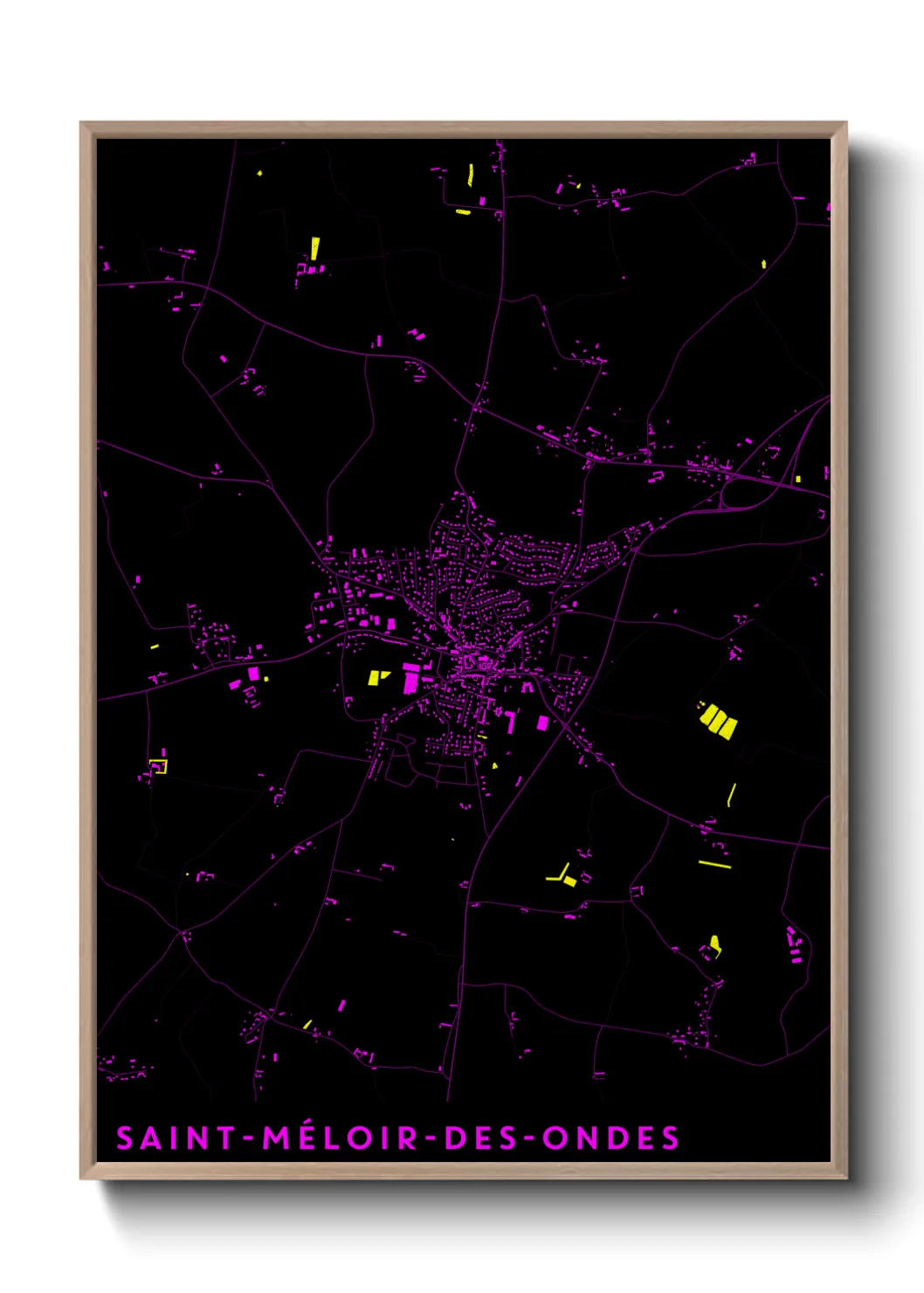 Une affiche de carte sur Saint-Méloir-des-Ondes
