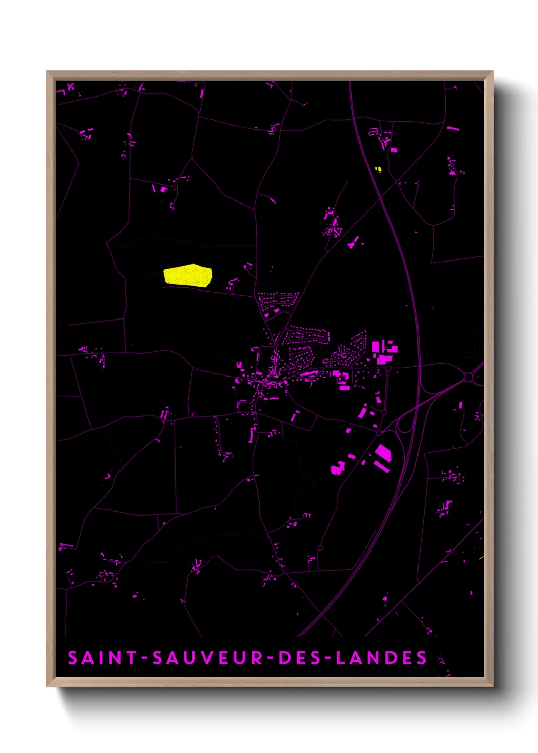 Une affiche de carte sur Saint-Sauveur-des-Landes