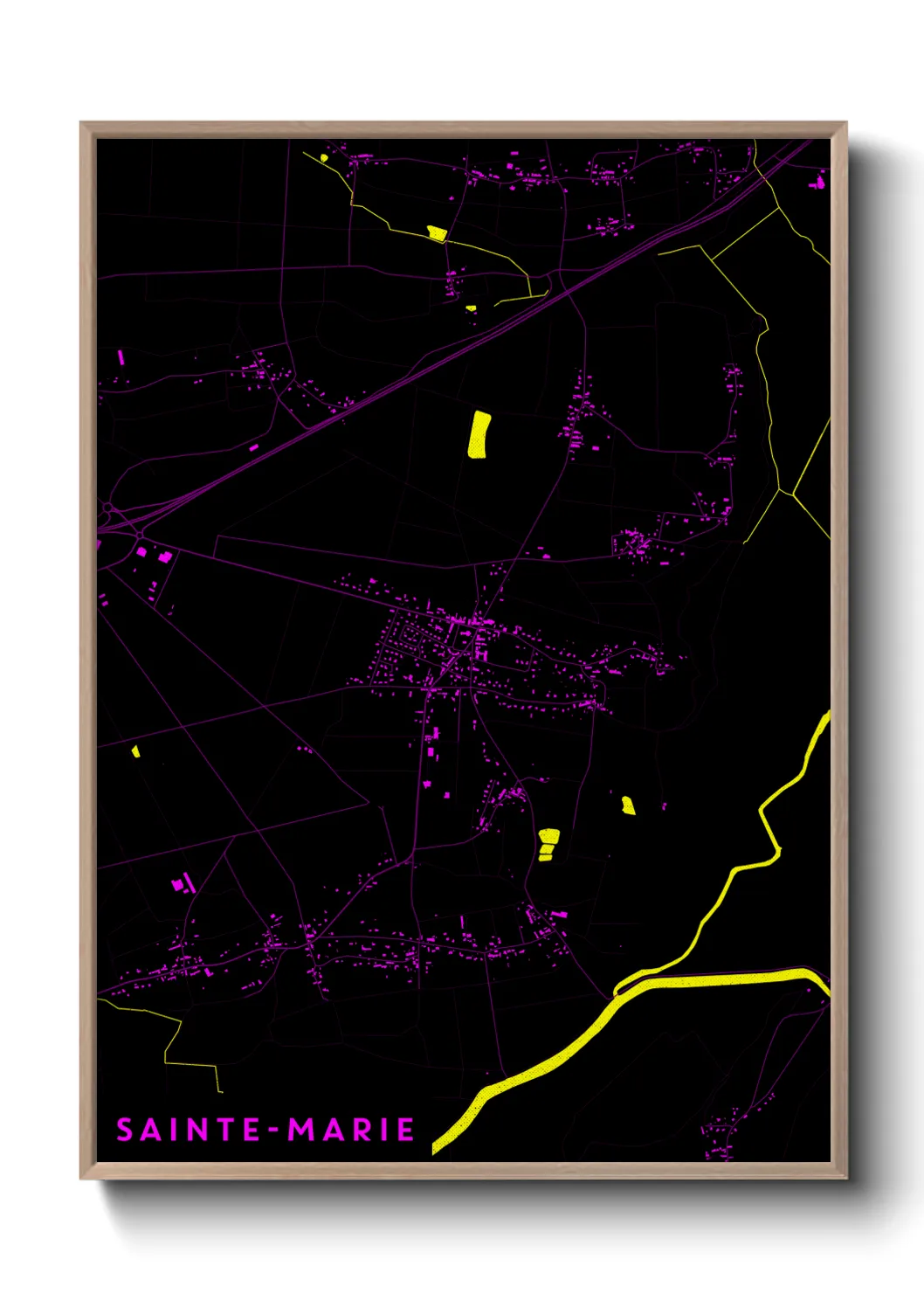 Une affiche de carte sur Sainte-Marie