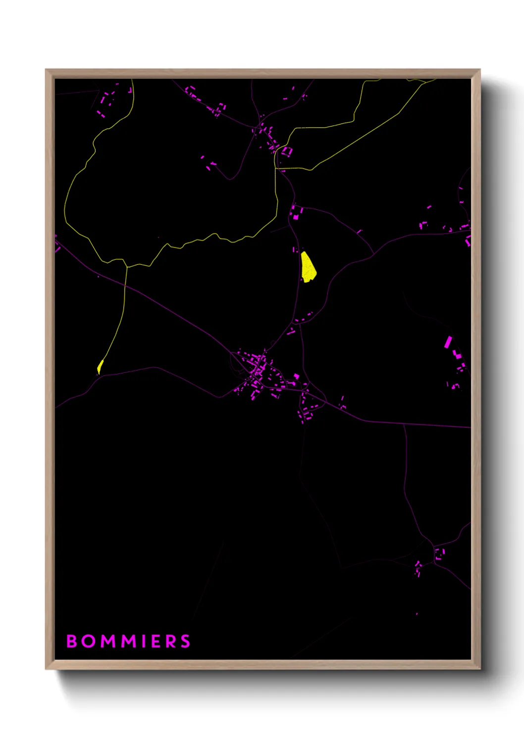 Une affiche de carte sur Bommiers