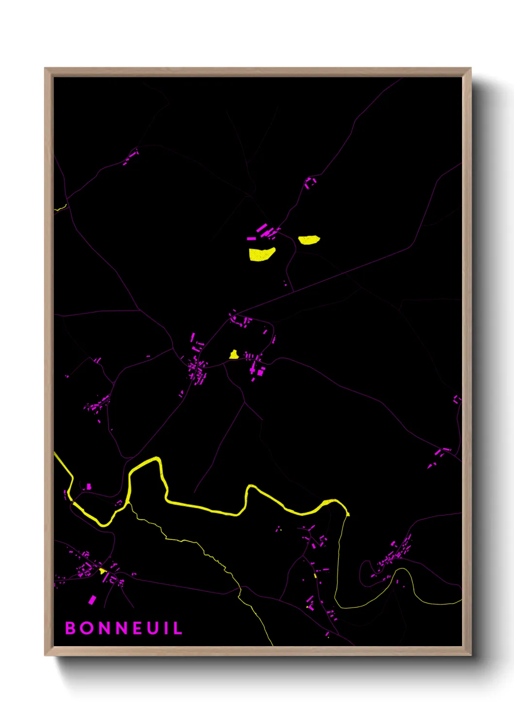 Une affiche de carte sur Bonneuil