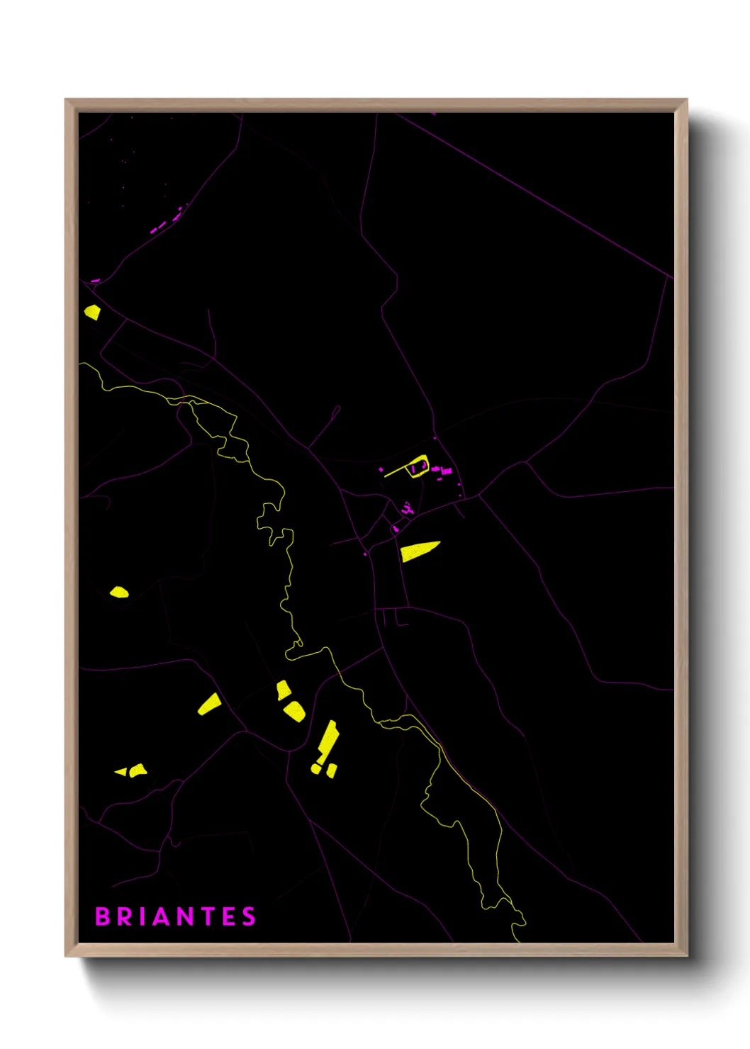 Une affiche de carte sur Briantes