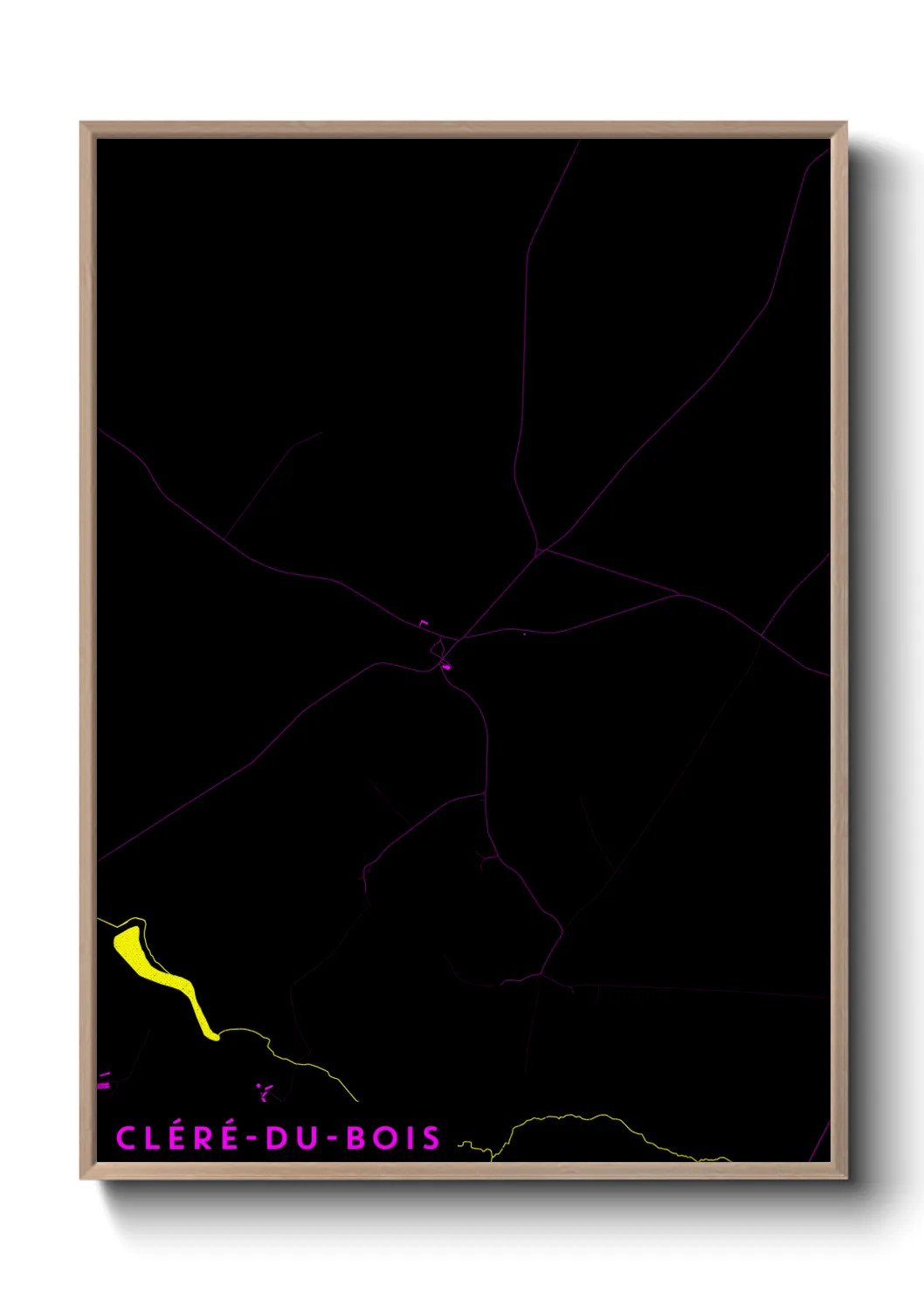 Une affiche de carte sur Cléré-du-Bois