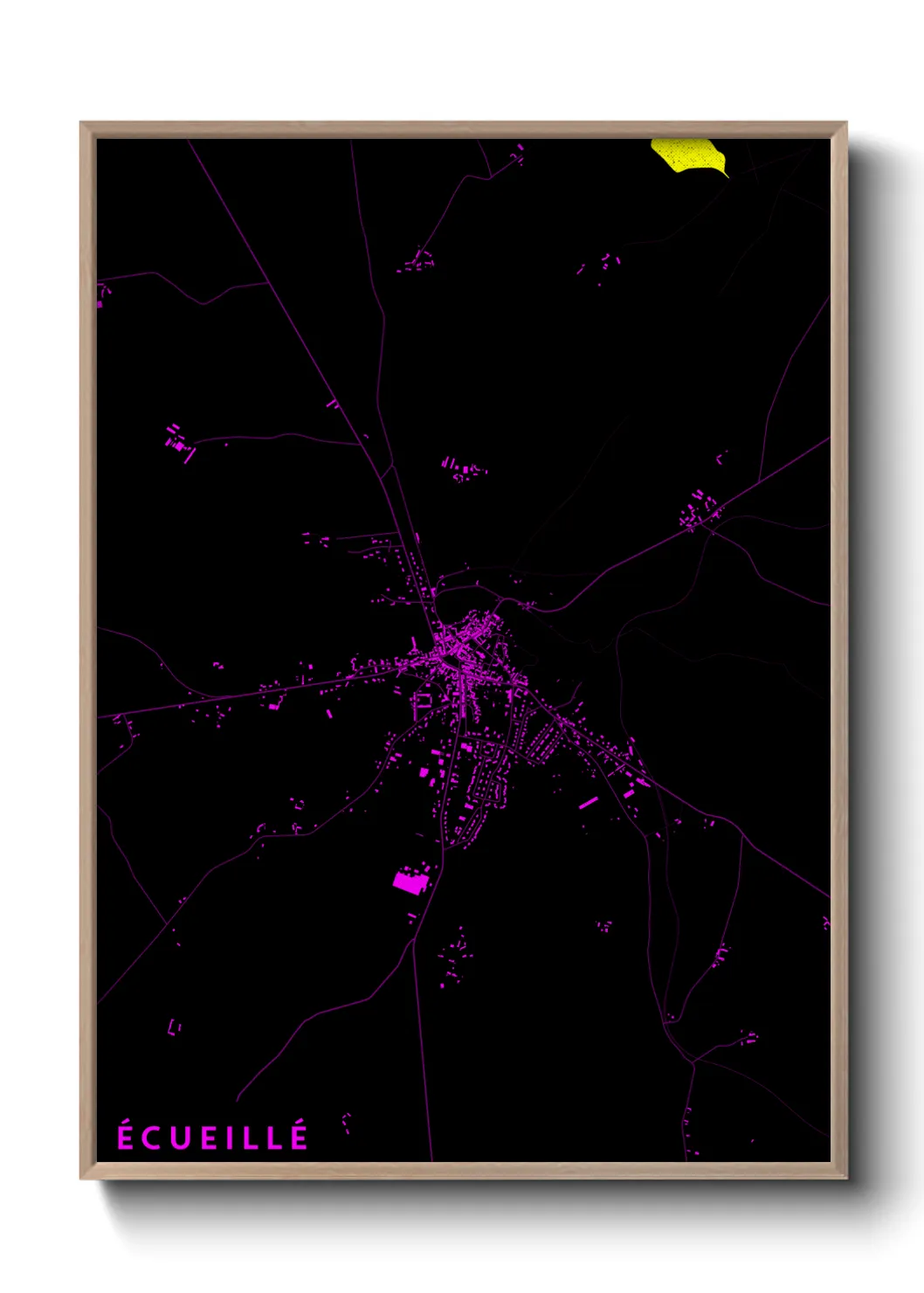 Une affiche de carte sur Écueillé